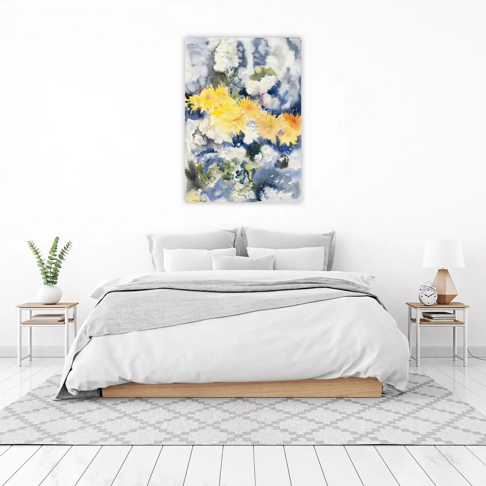 Vibrant Yellow Chrysanthemums Wall Art - Botanical Art
