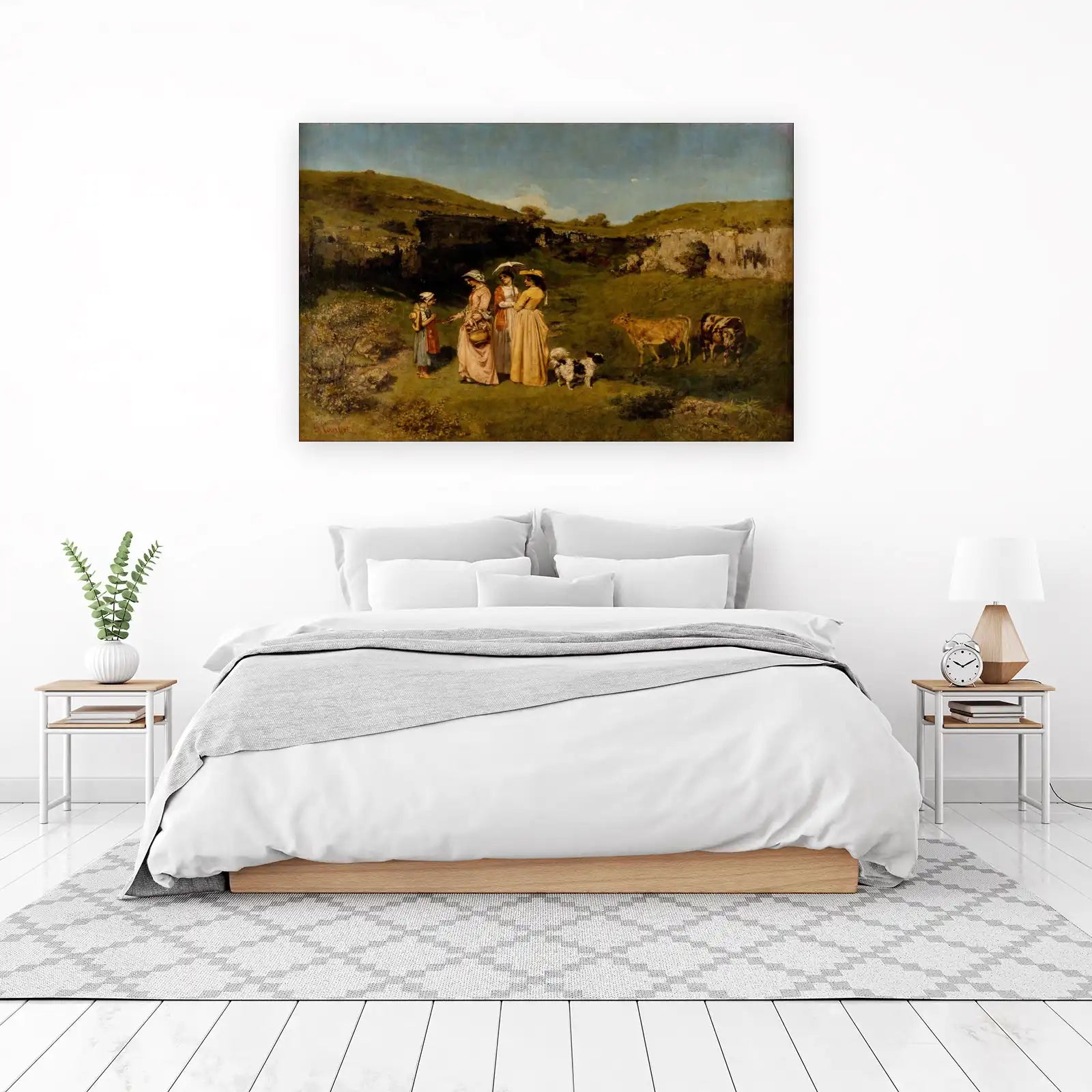Pastoral Scene Ladies & Cattle Wall Art