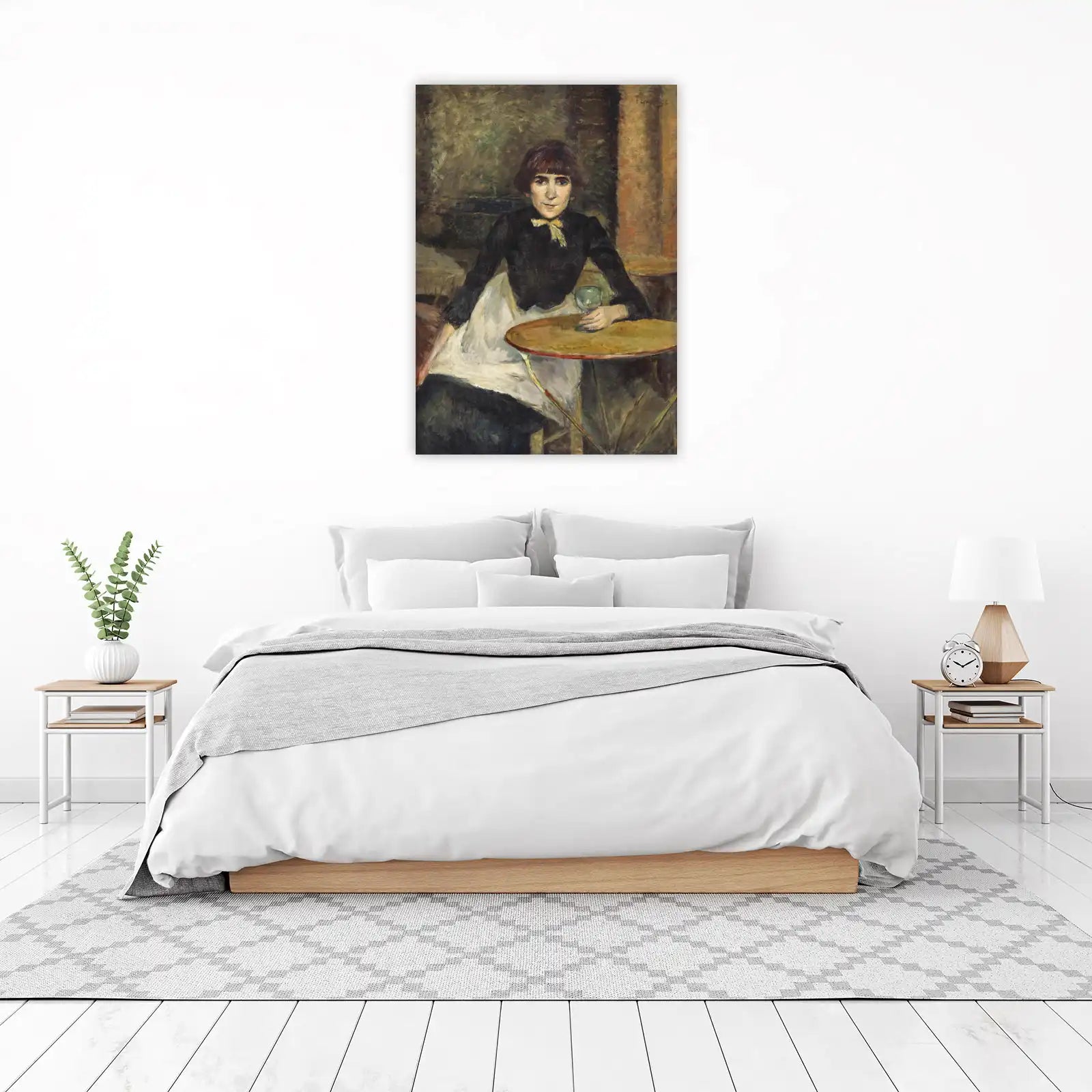 Elegant Woman Cafe Portrait Wall Art