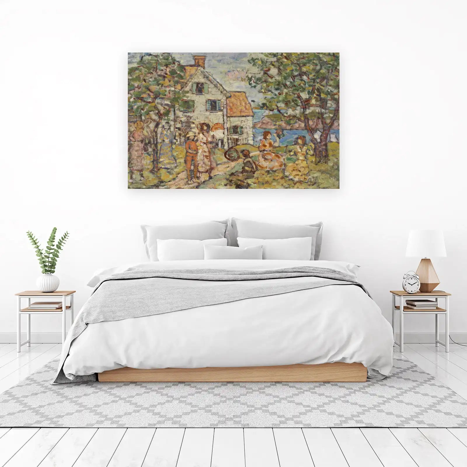 Impressionist Coastal Scene with Figures Wall Art