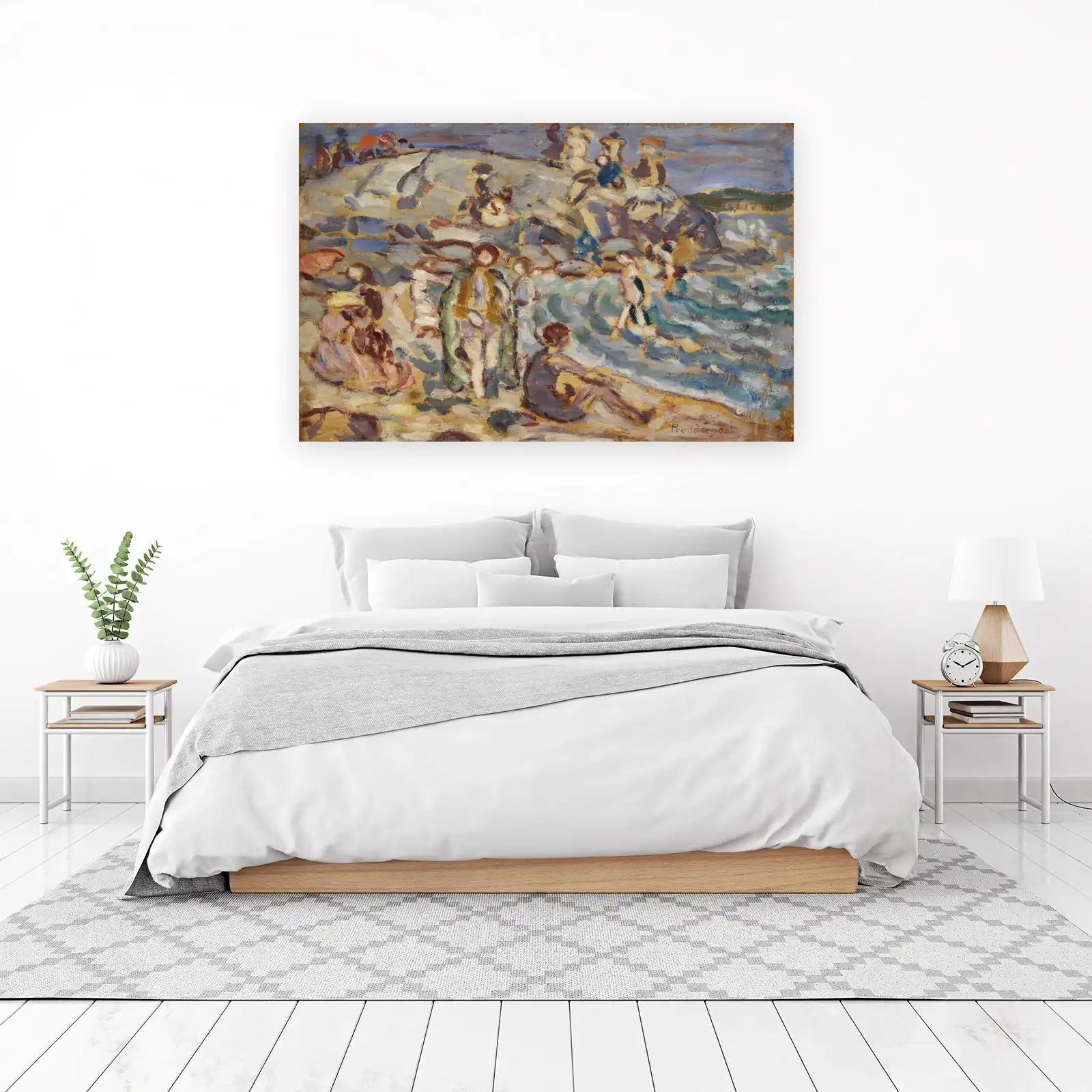 Vibrant Beach Scene Impressionist Wall Art