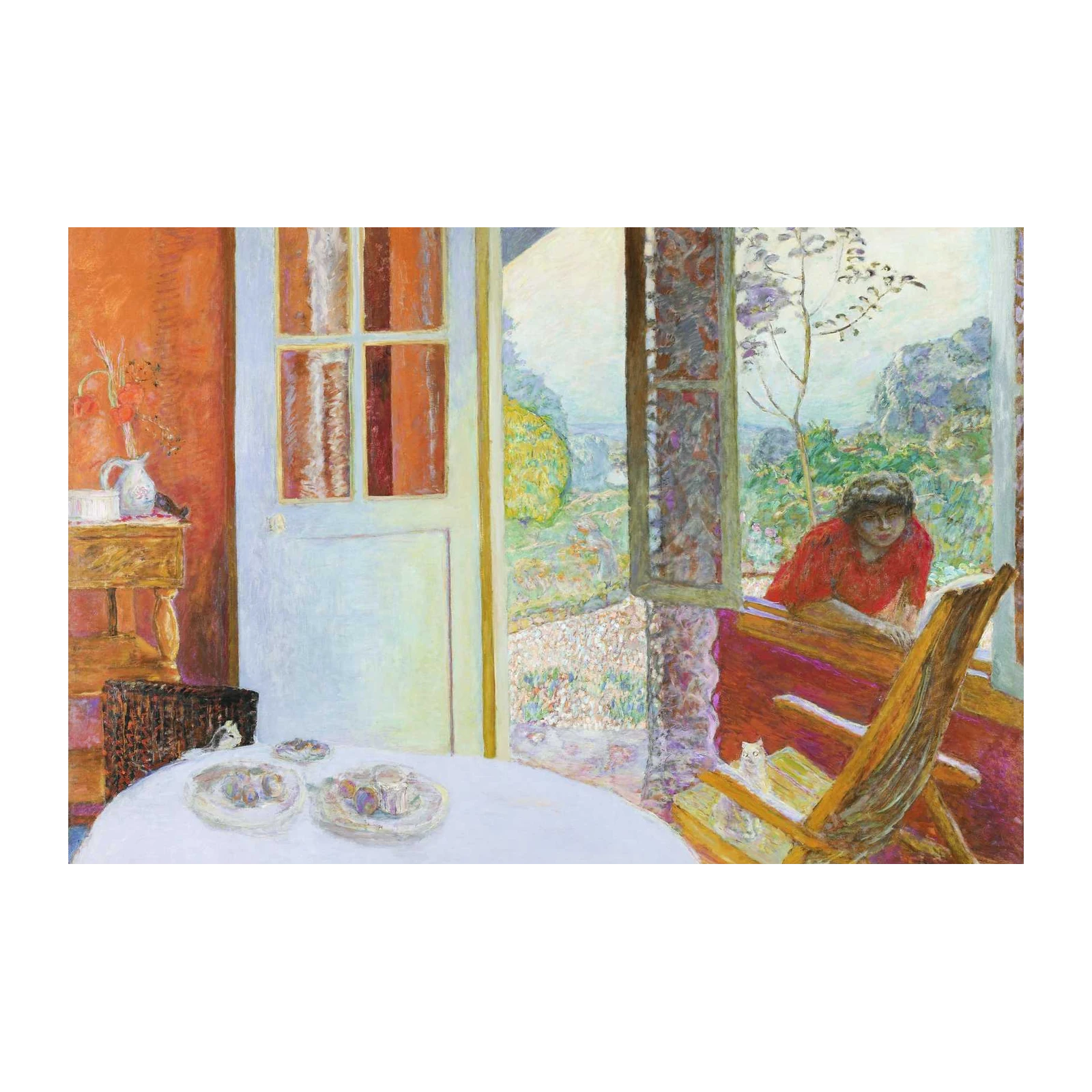 Vibrant Seascape French Door View Wall Art