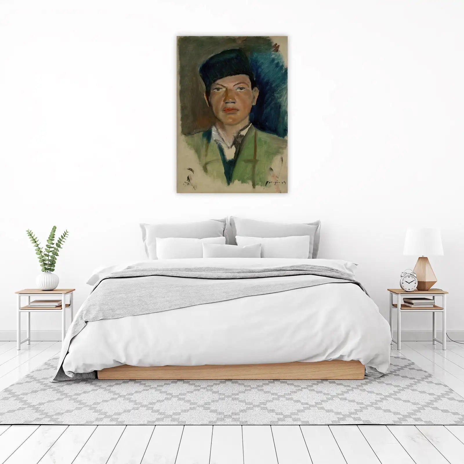 Young Man Portrait Expressive Oil Painting Wall Art