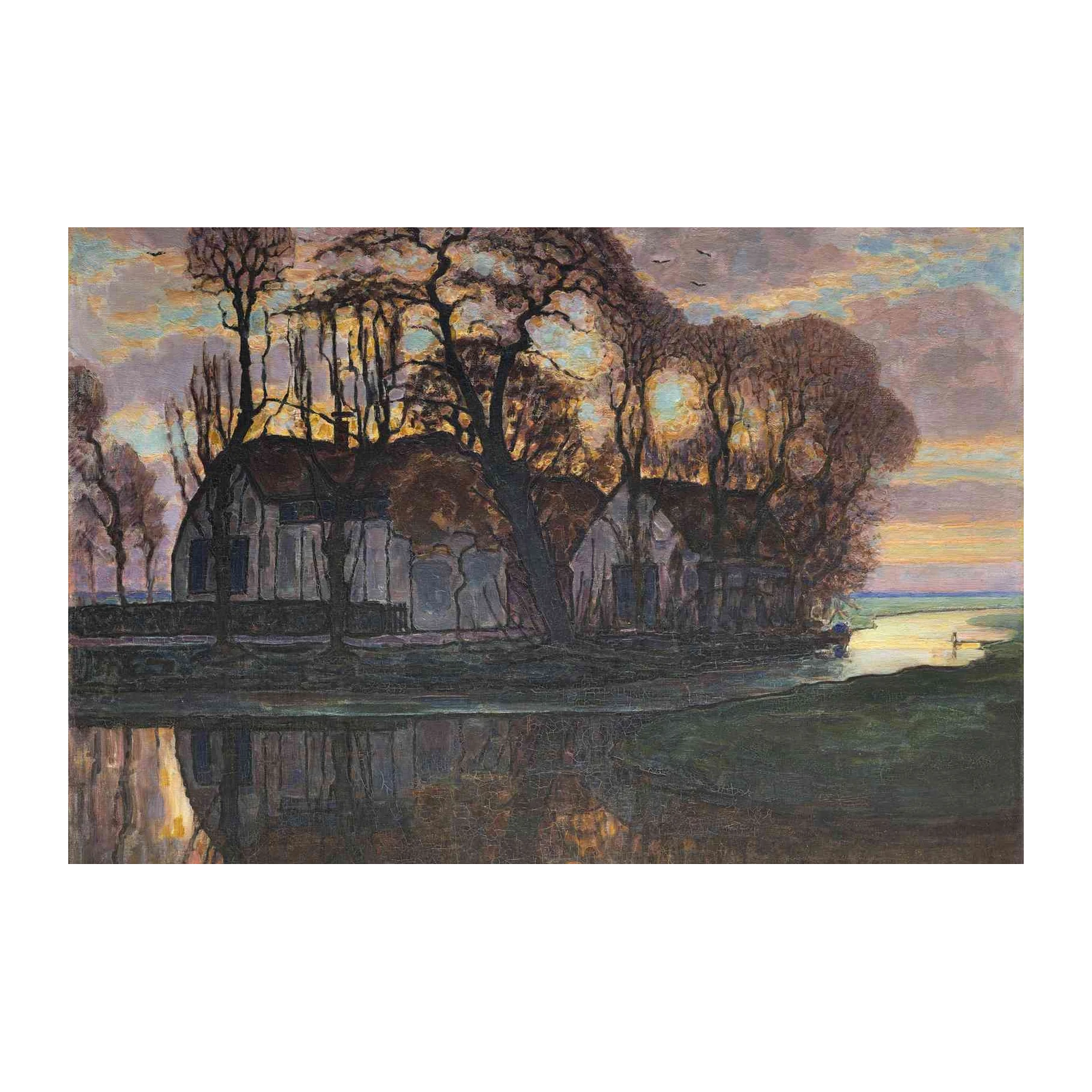 Nostalgic Riverside House Wall Art