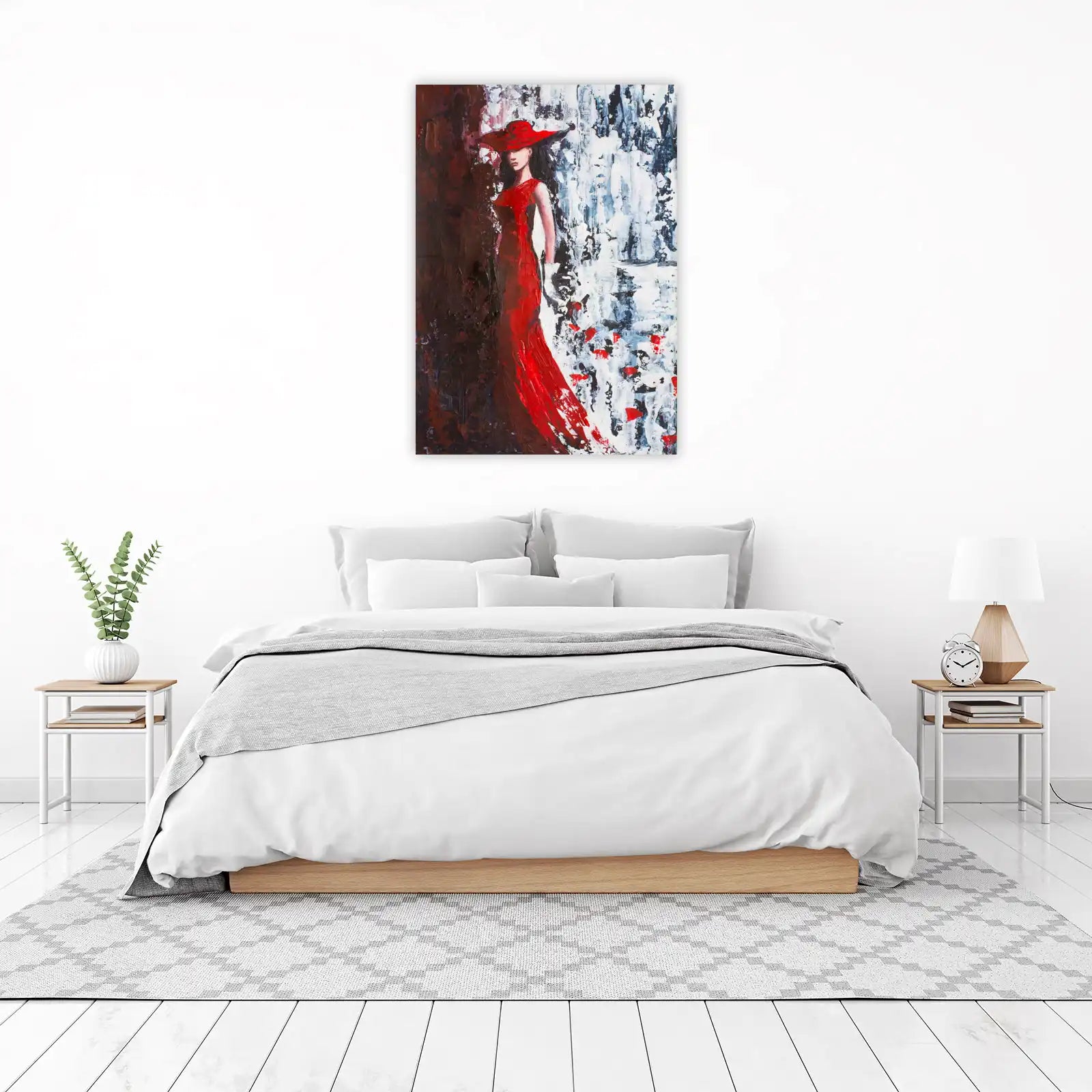 Elegant Red Lady Abstract Wall Art