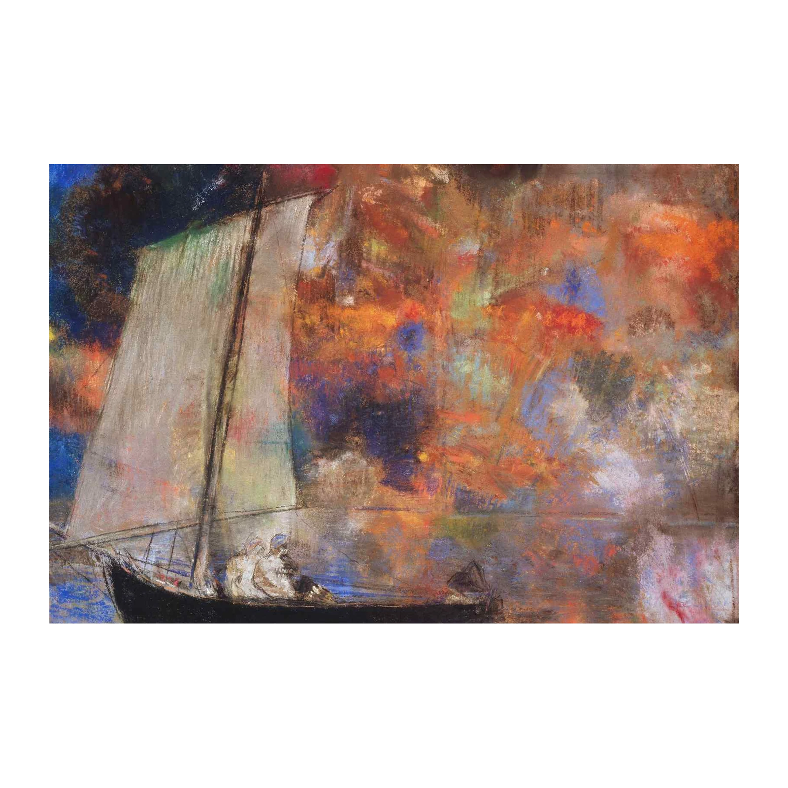 Impressionist Sailboat Sunset Wall Art