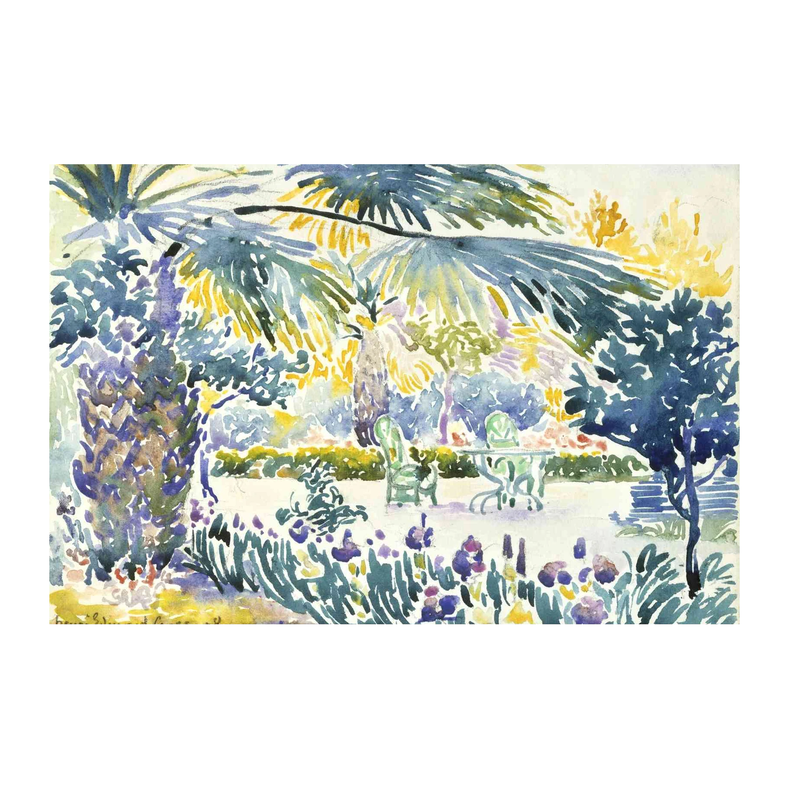 Luminous Garden View: Henri Cross Neo-Impressionist Wall Art