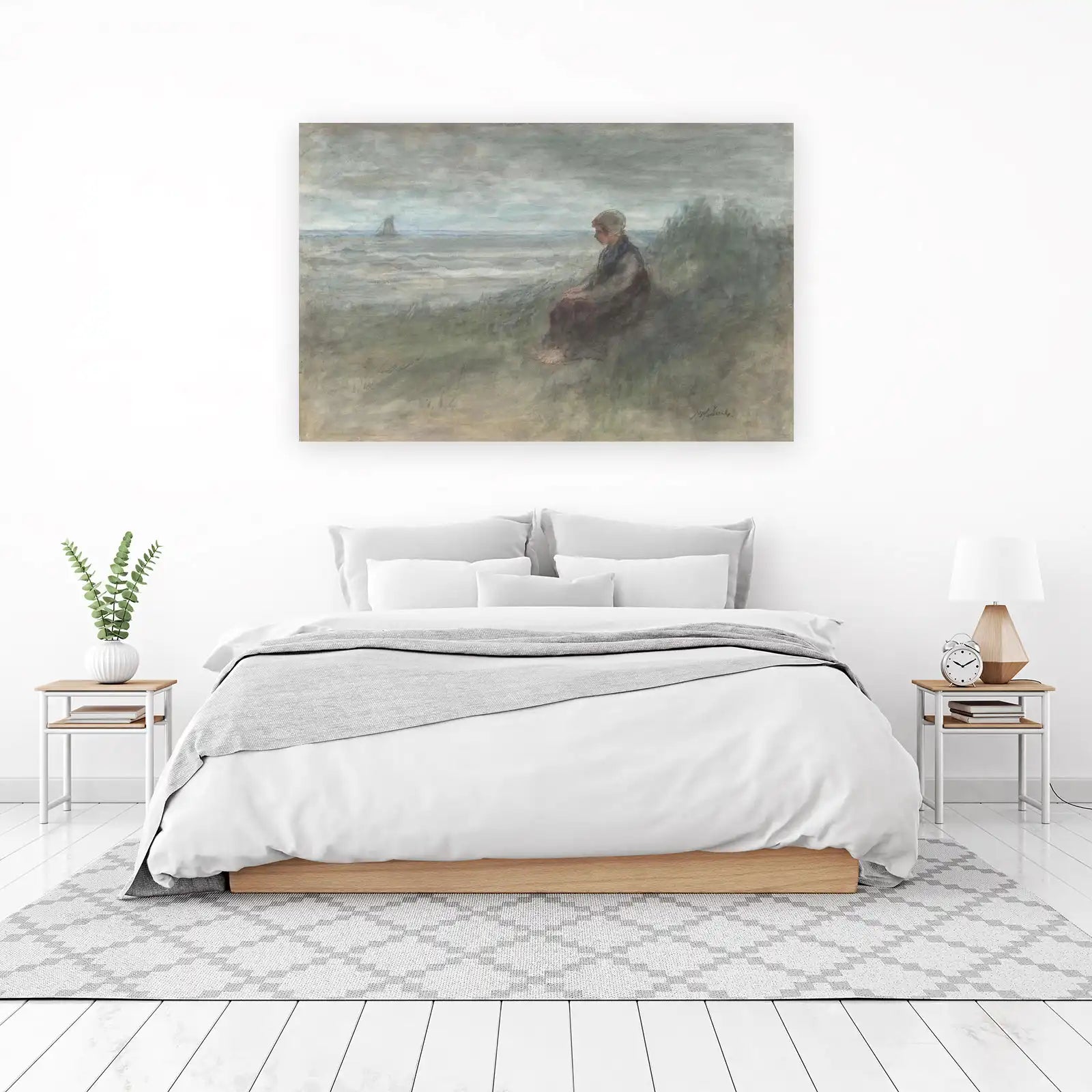 Serene Coastal Contemplation Wall Art
