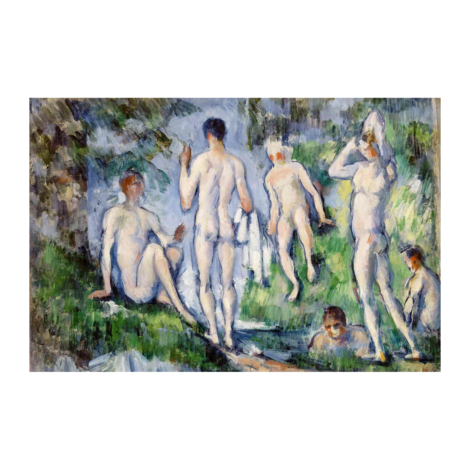 Bathers by River Cézanne Wall Art