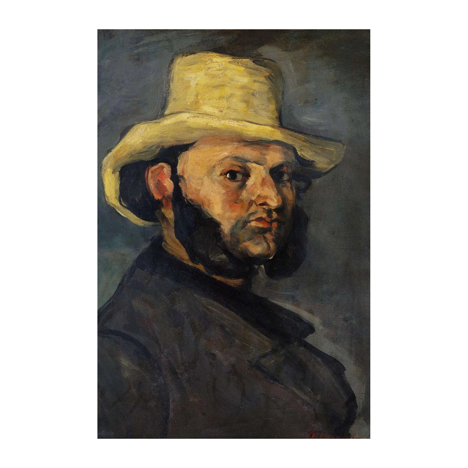 Man in Yellow Hat Portrait Wall Art