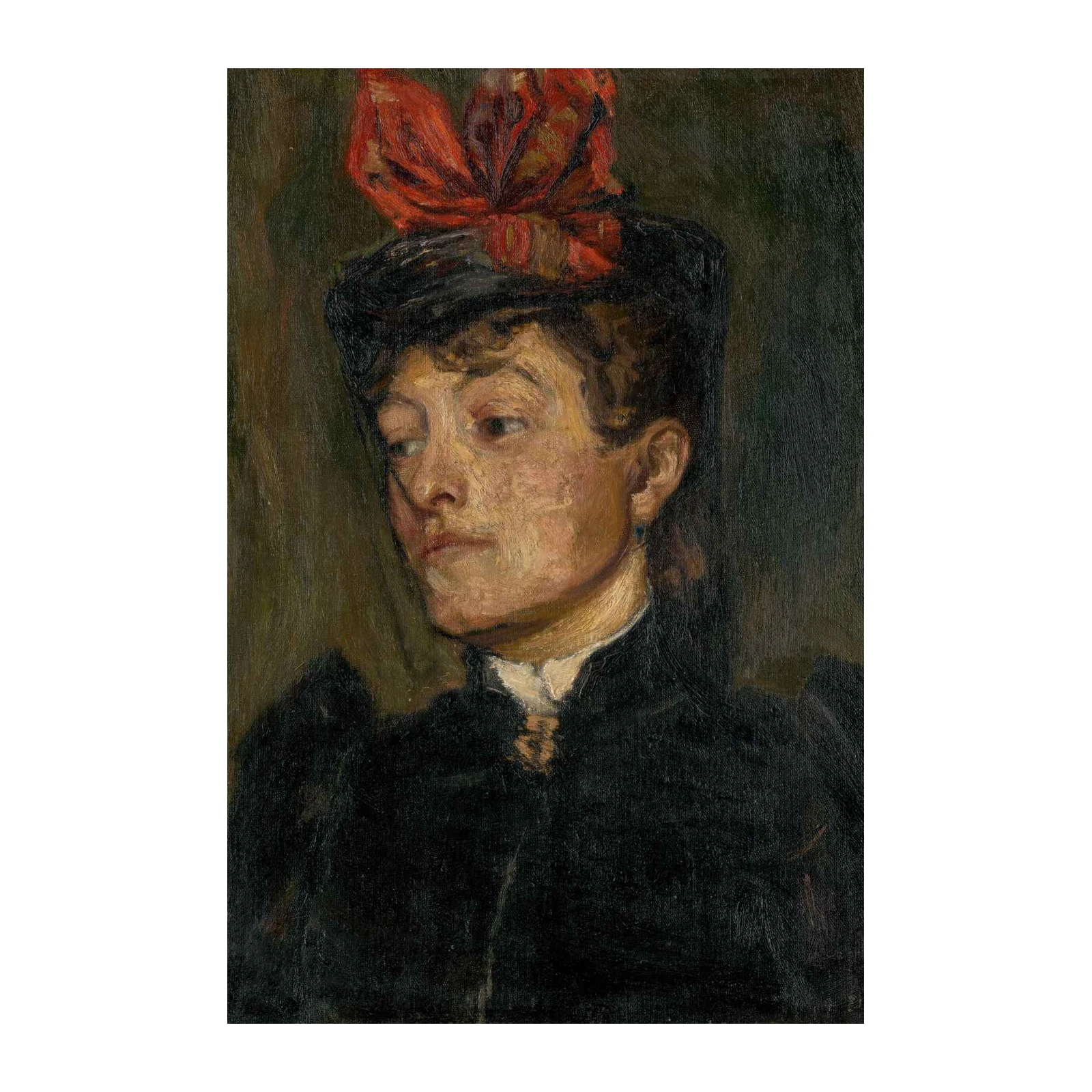 Elegant Lady with Red Bow Wall Art