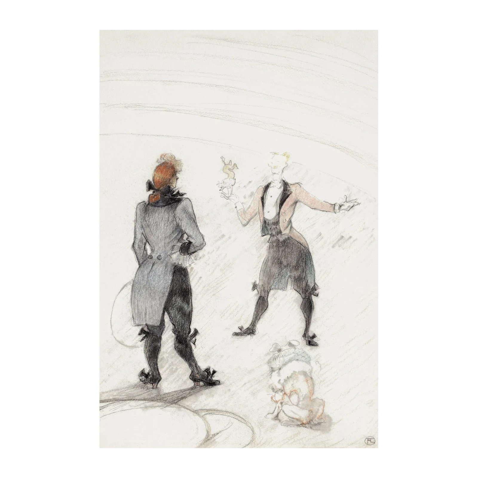 Vintage Circus Performers Sketch Wall Art