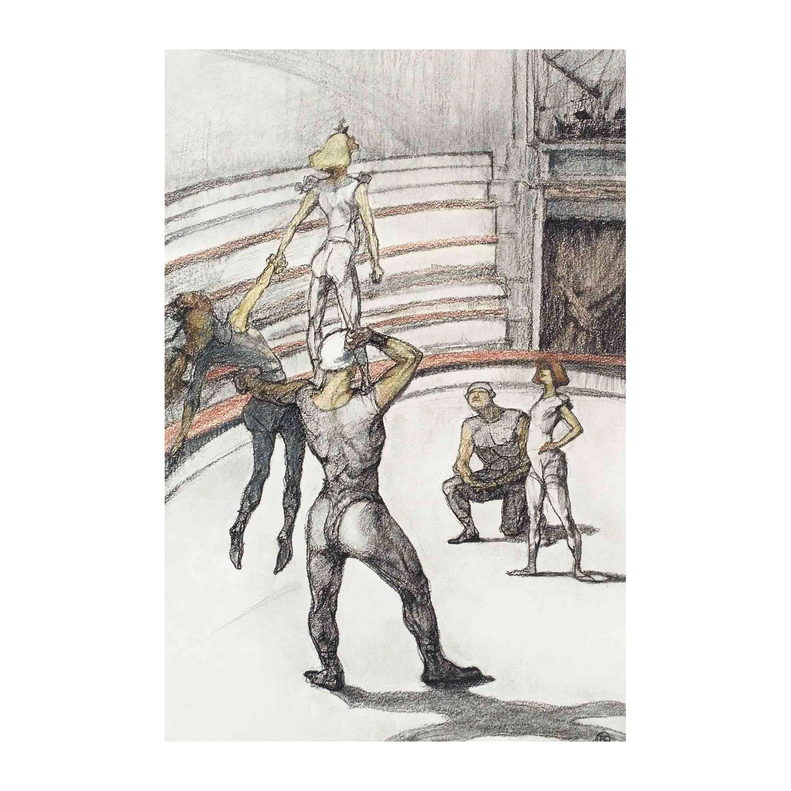 Circus Acrobats Balancing Act Wall Art