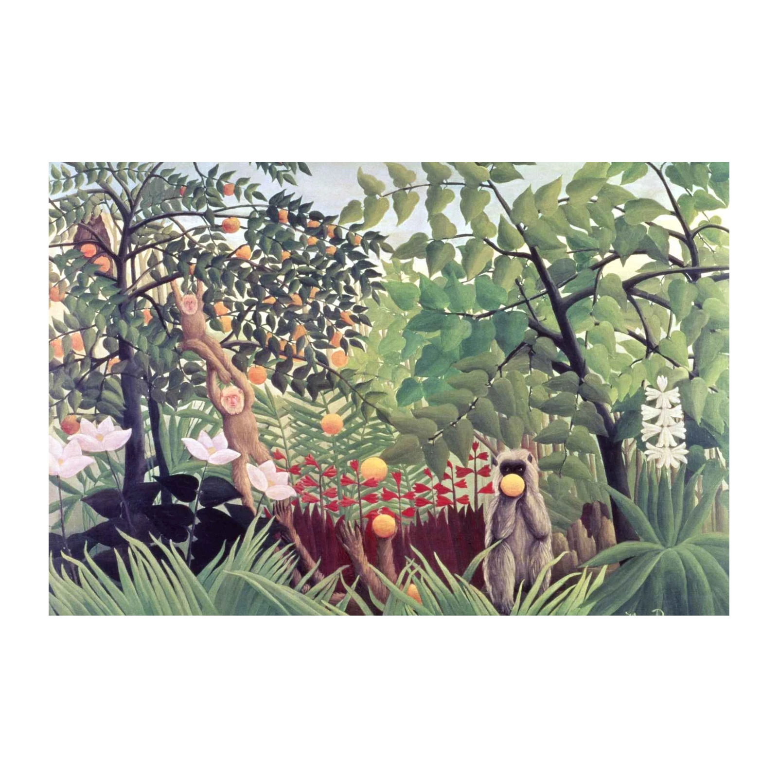 Jungle Monkeys & Oranges Henri Rousseau Wall Art