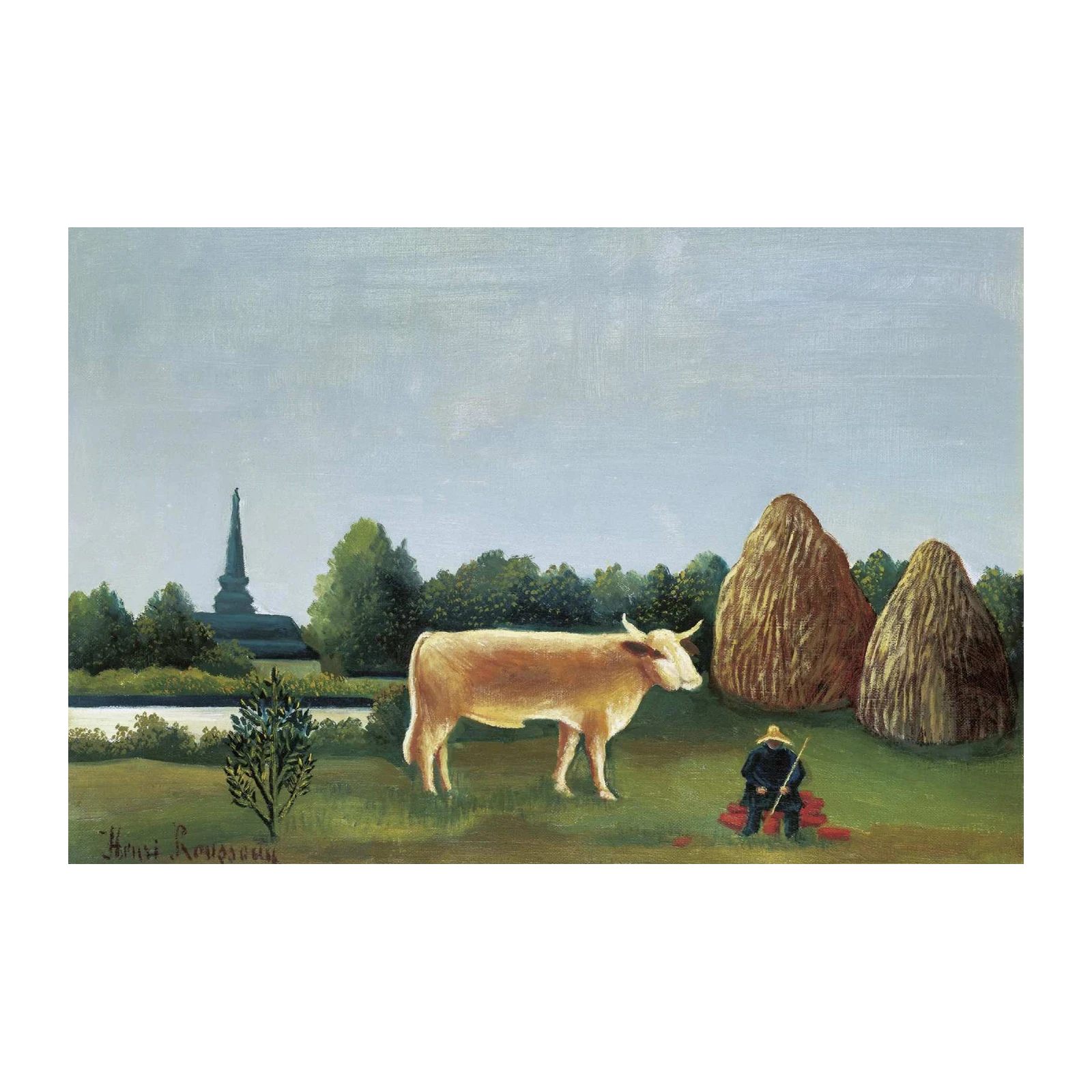 Pastoral Cow Landscape Wall Art