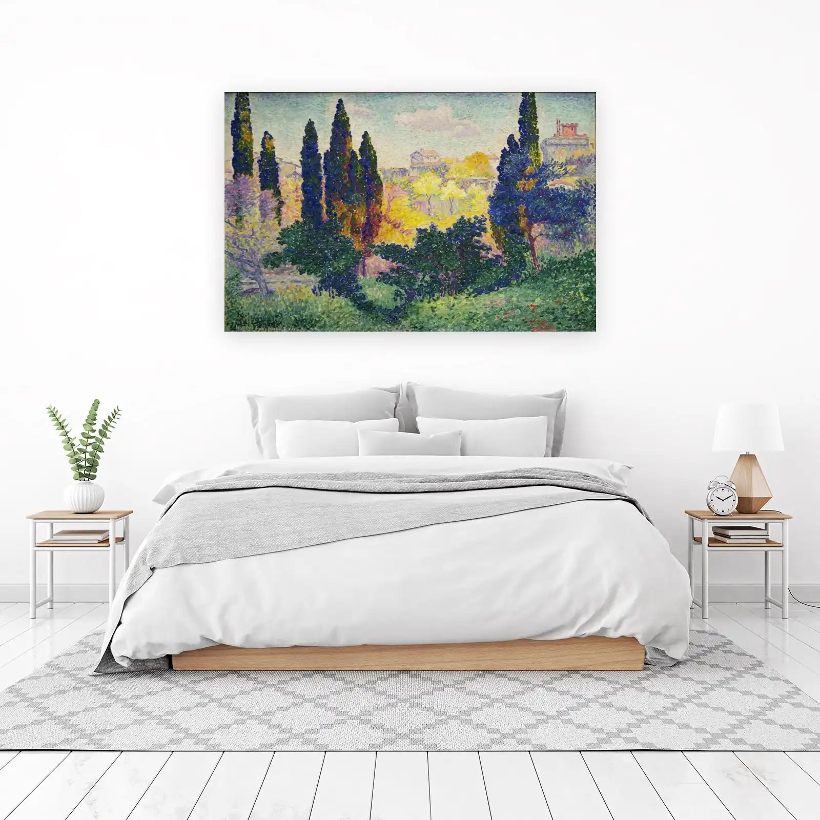 Vibrant Tuscan Cypress Landscape Wall Art