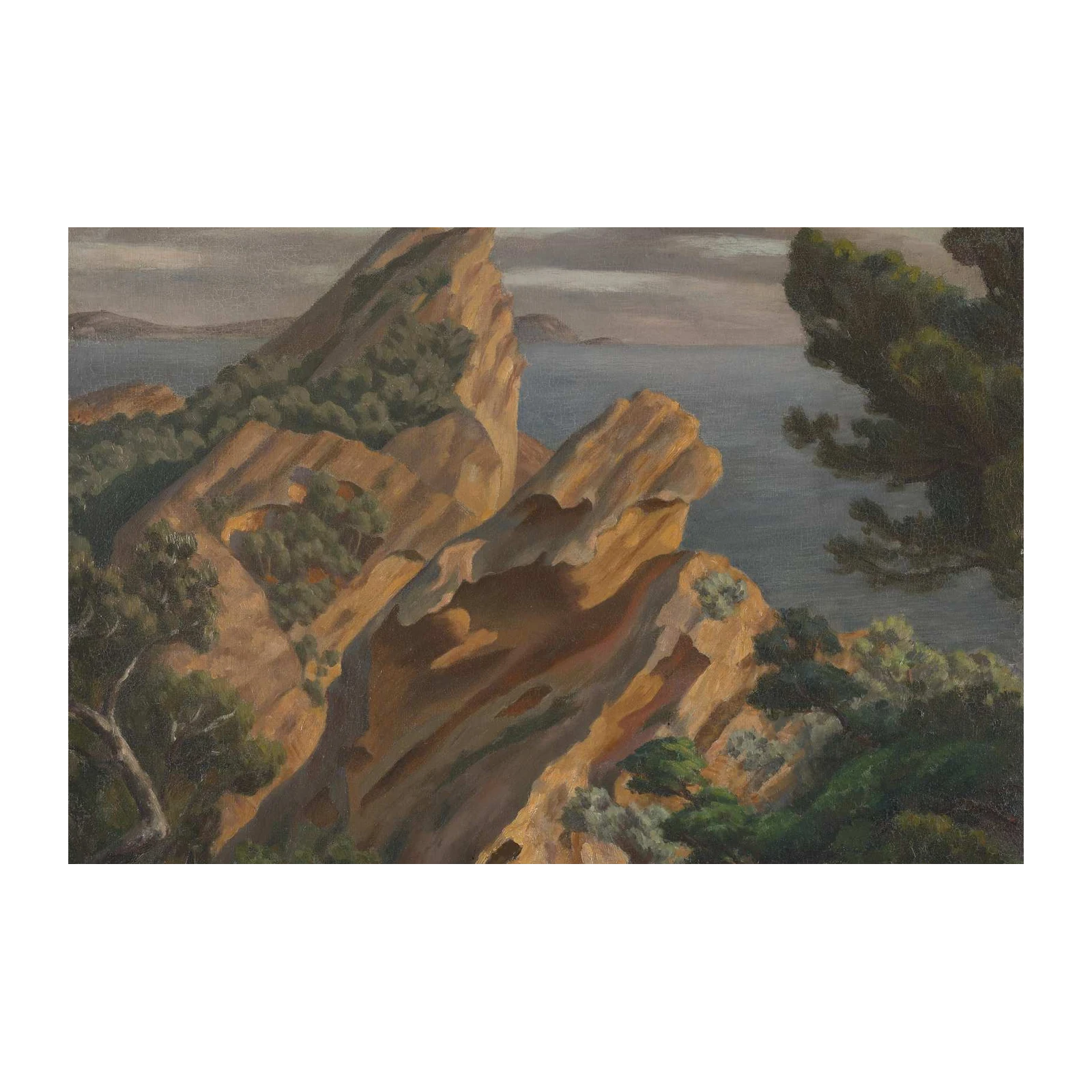 Coastal Rocks Landscape Oil Painting Wall Art