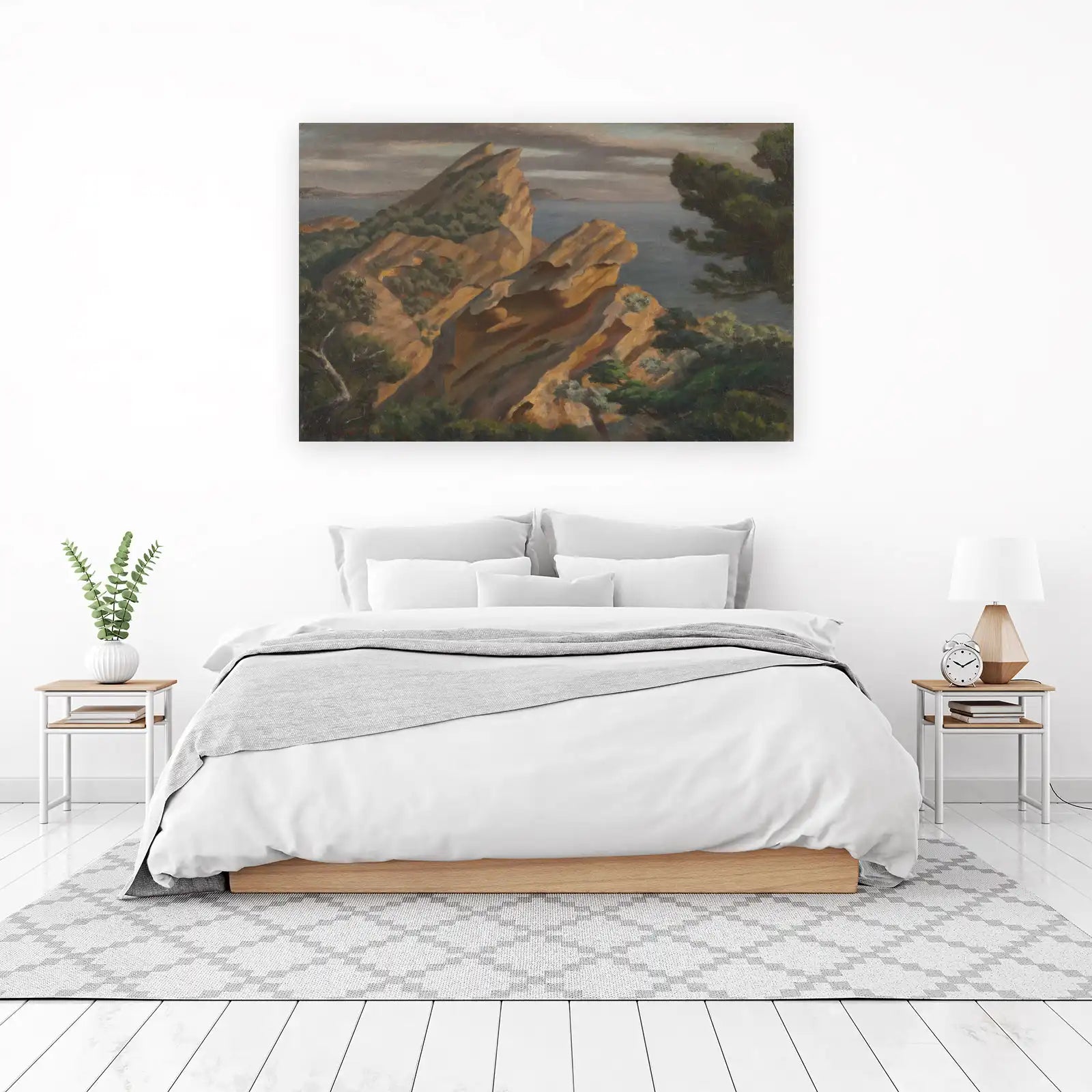 Coastal Rocks Landscape Oil Painting Wall Art