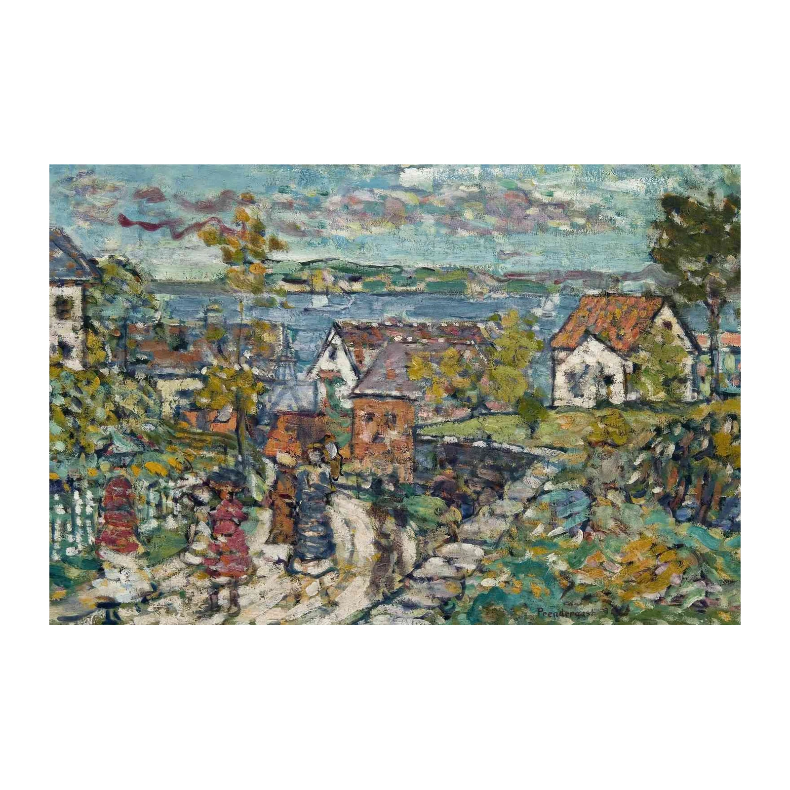 Impressionist Harbor Village Wall Art