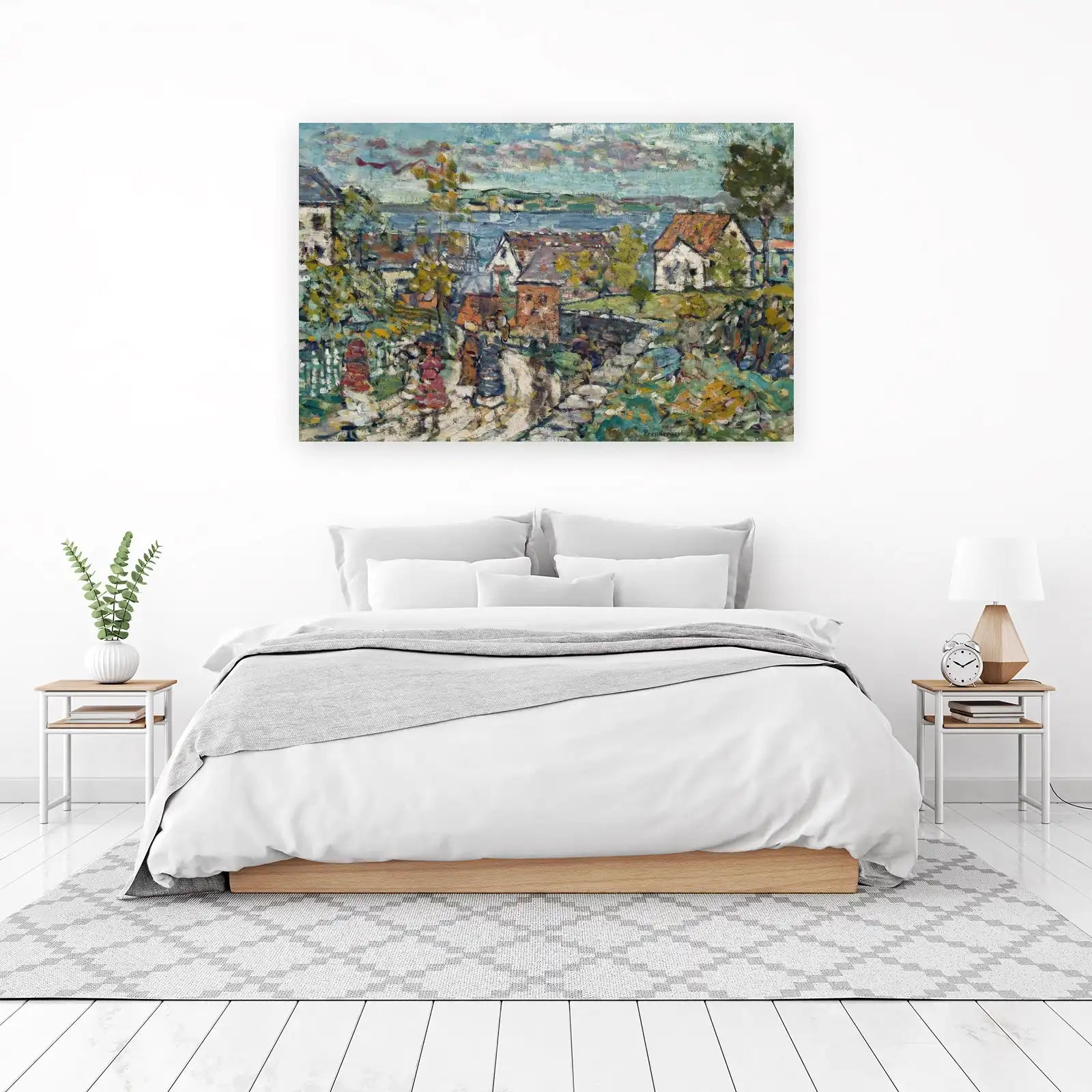 Impressionist Harbor Village Wall Art