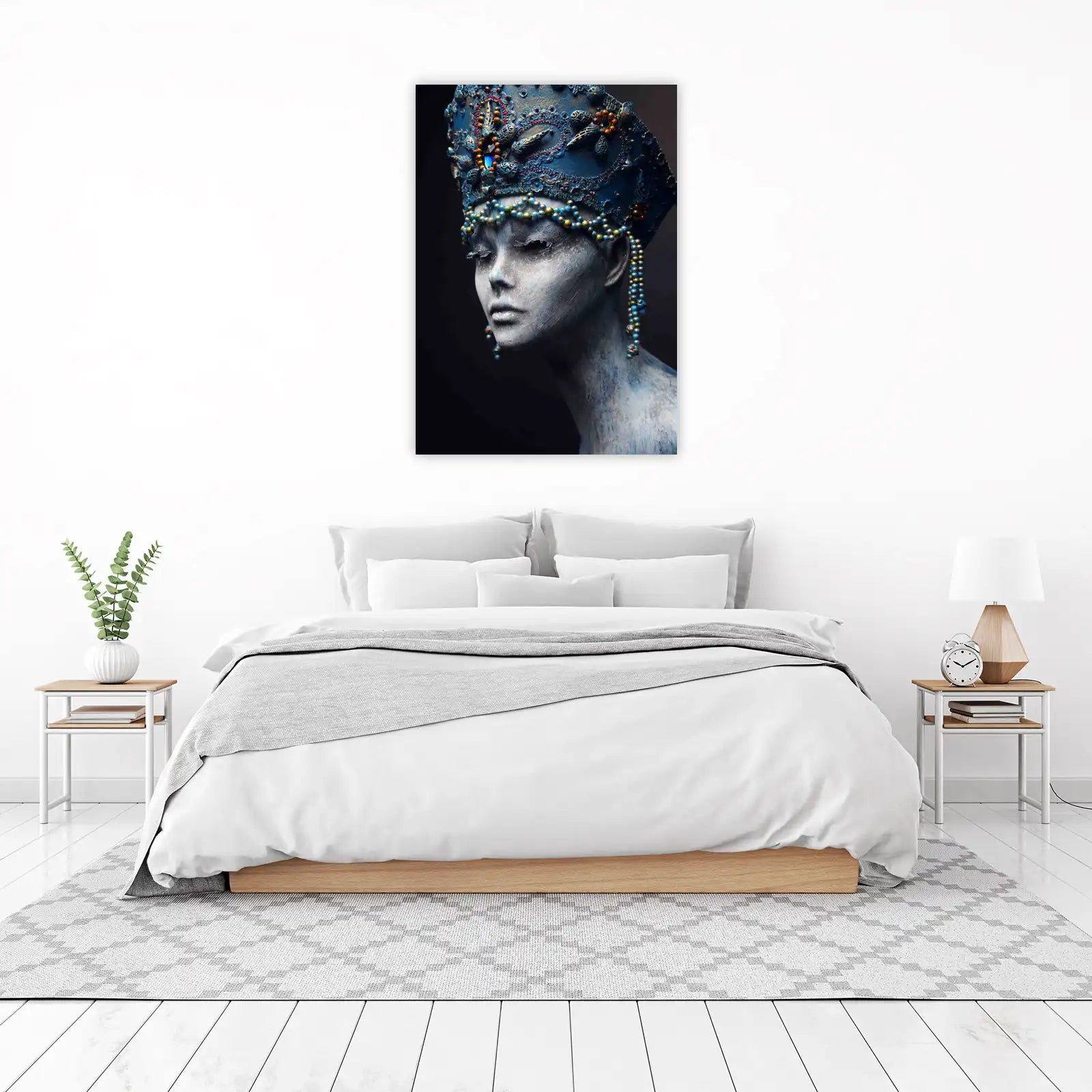 Majestic Blue Empress Portrait Wall Art