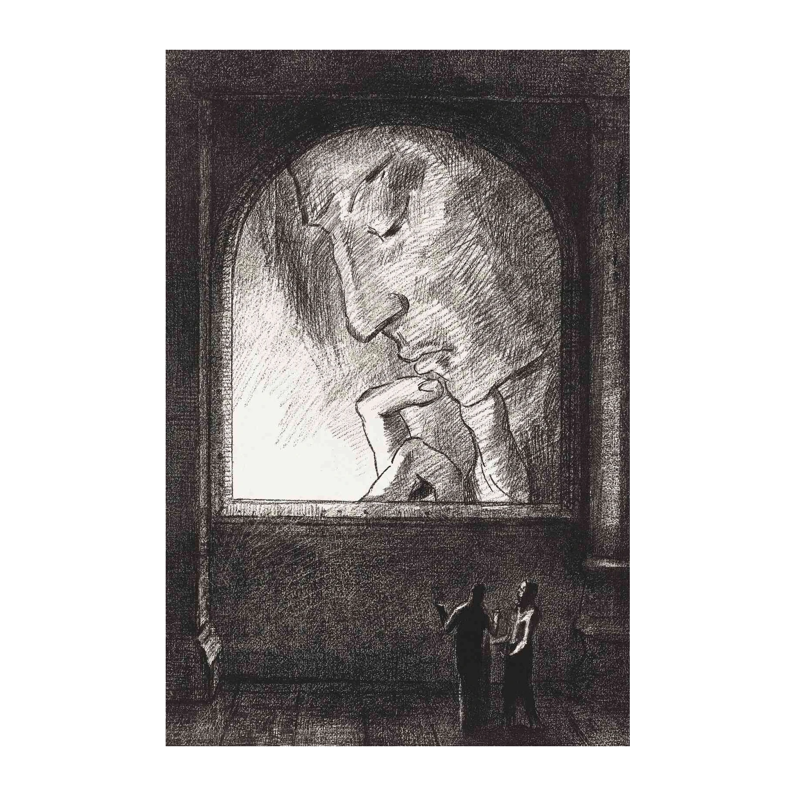 Mysterious Thinker Monumental Head Wall Art