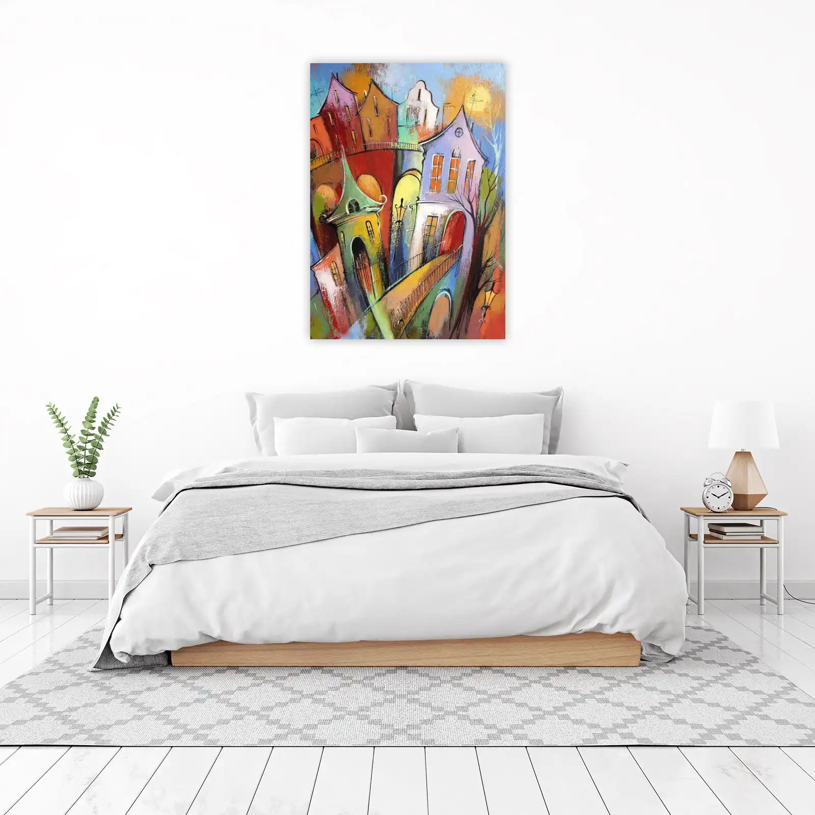Whimsical Cityscape Art Wall Art