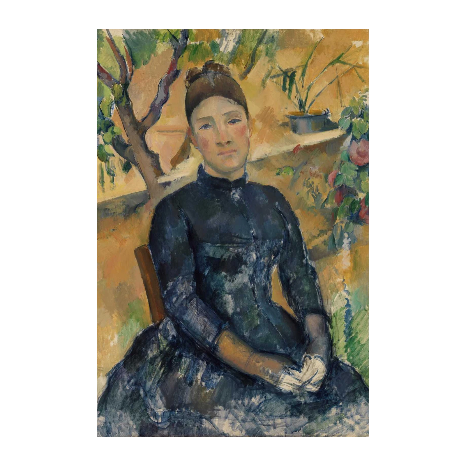 Seated Woman Portrait Cezanne Wall Art