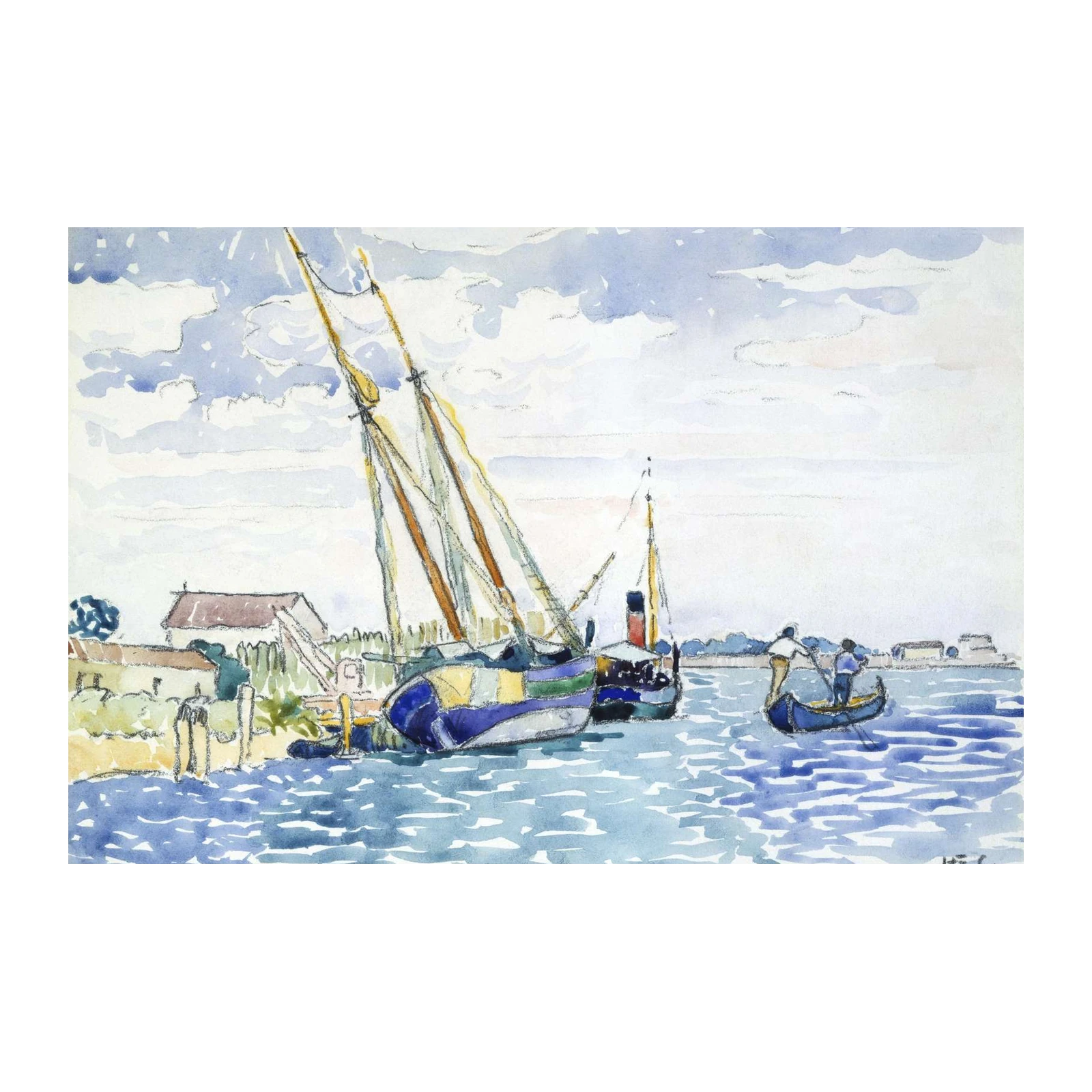 Seaside Serenity Boats Wall Art