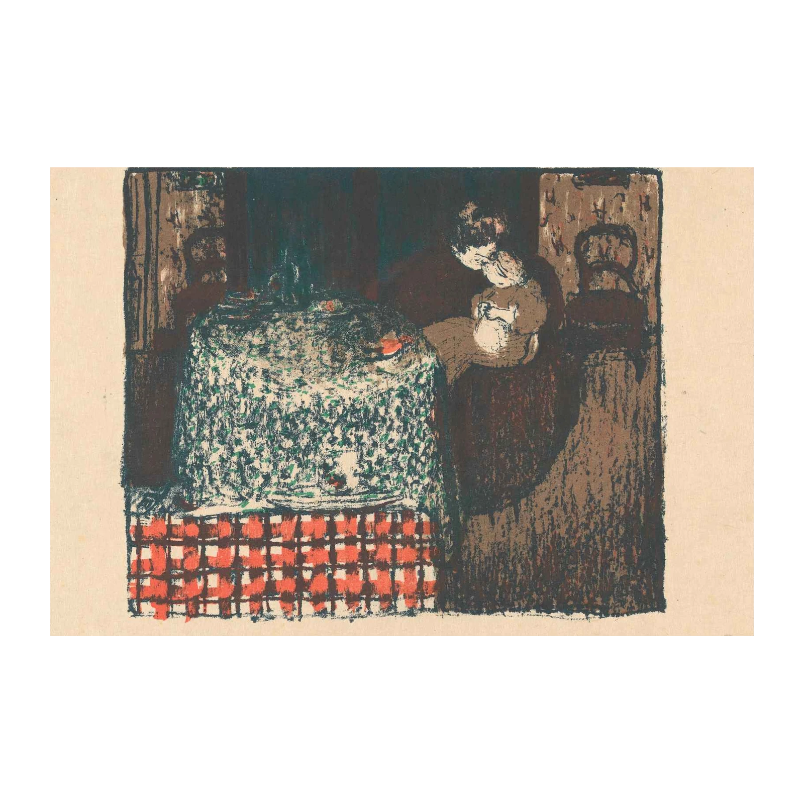 Cozy Domestic Scene Print Wall Art