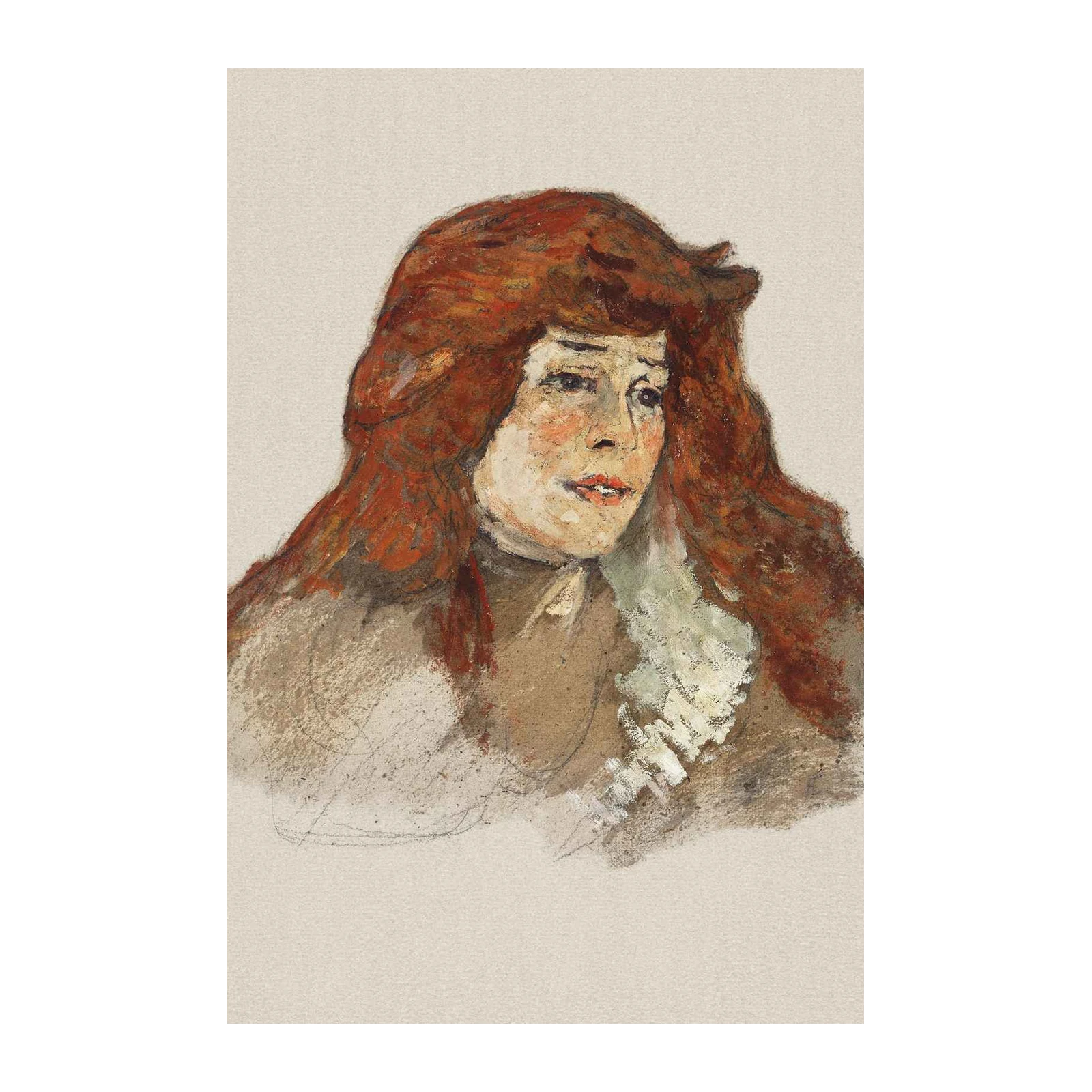 Redhead Woman Portrait Impressionist Wall Art