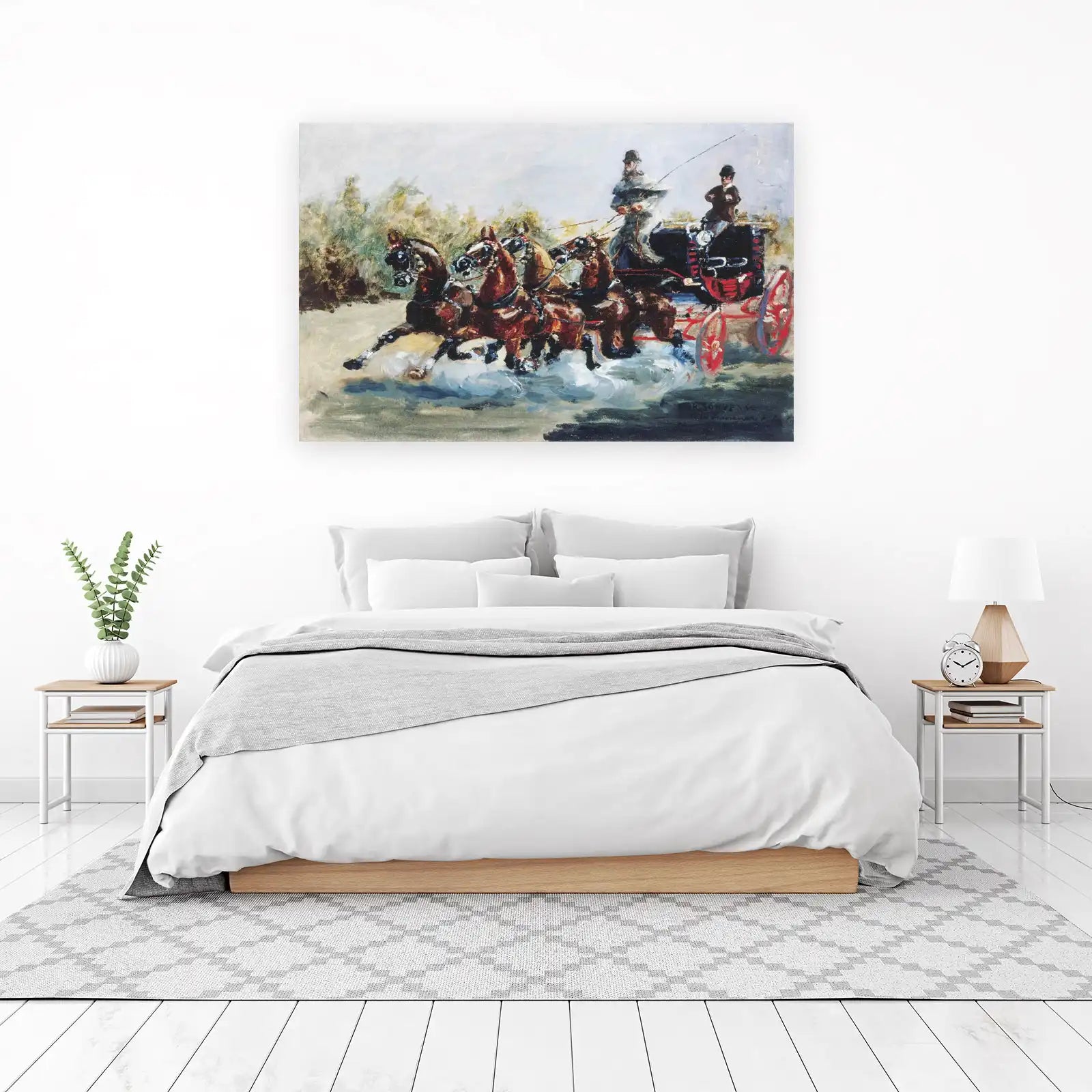 Vintage Horse Carriage Landscape Wall Art