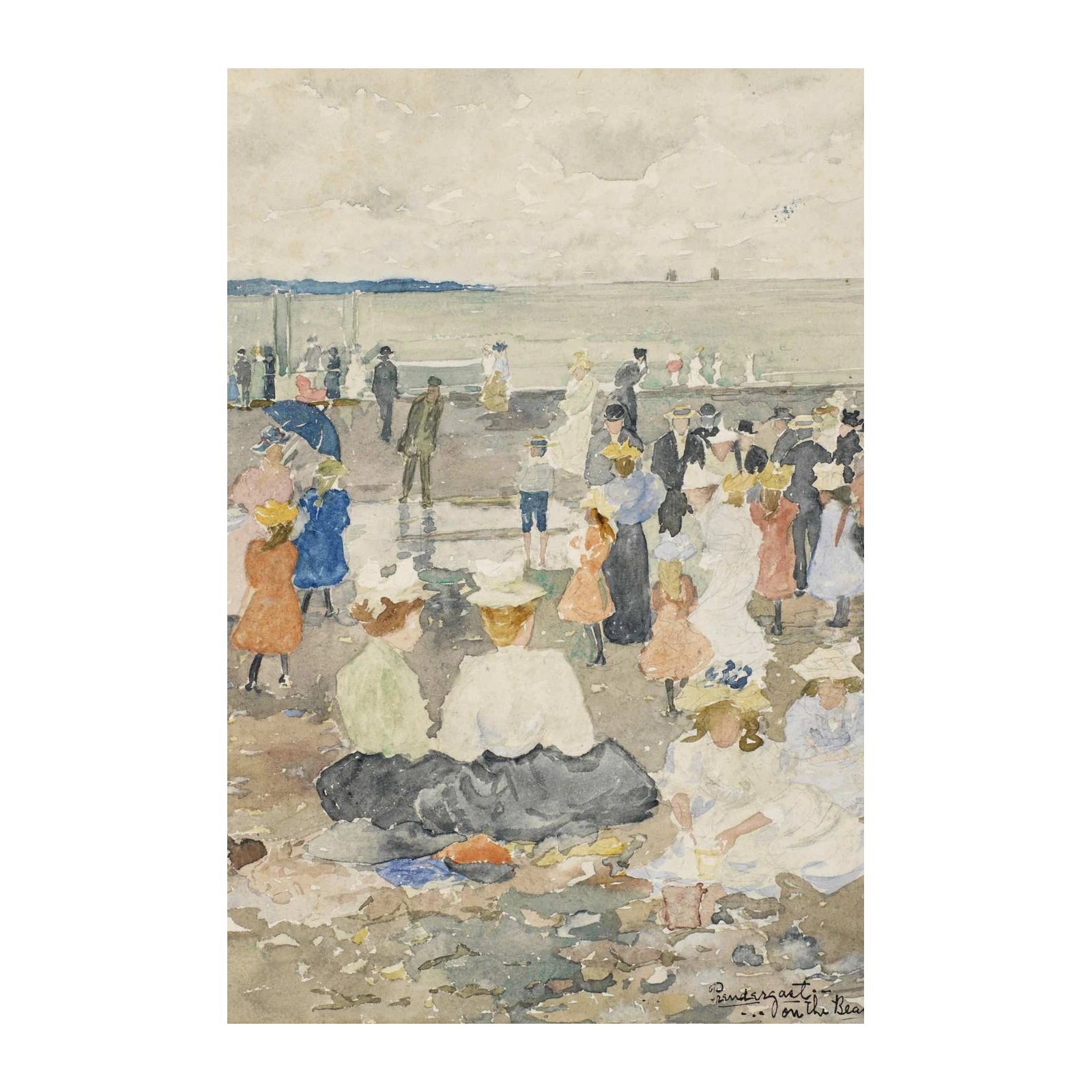 Seaside Leisure Vintage Beach Scene Wall Art