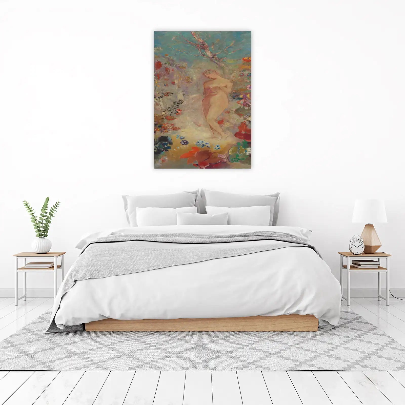 Enchanting Nude in Floral Garden Wall Art