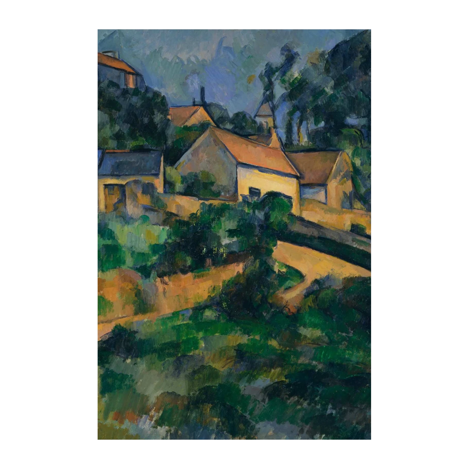 Vibrant Village Landscape Wall Art