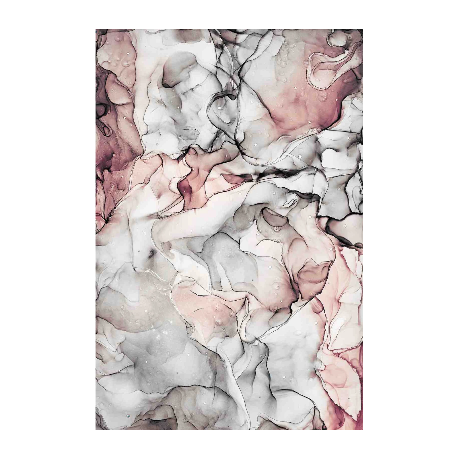 Elegant Blush & Gray Abstract Flow Wall Art