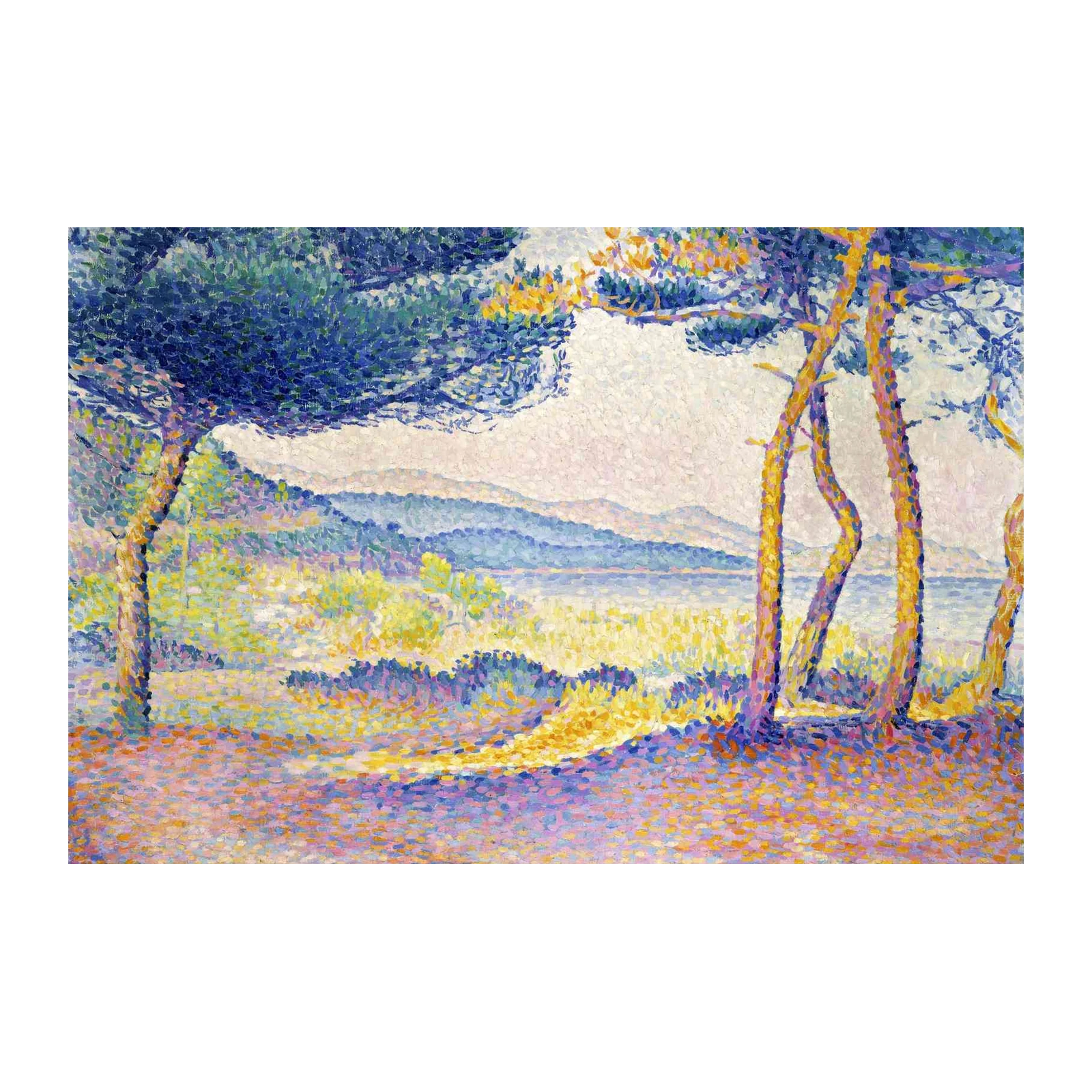 Pointillist Landscape Serenity Wall Art