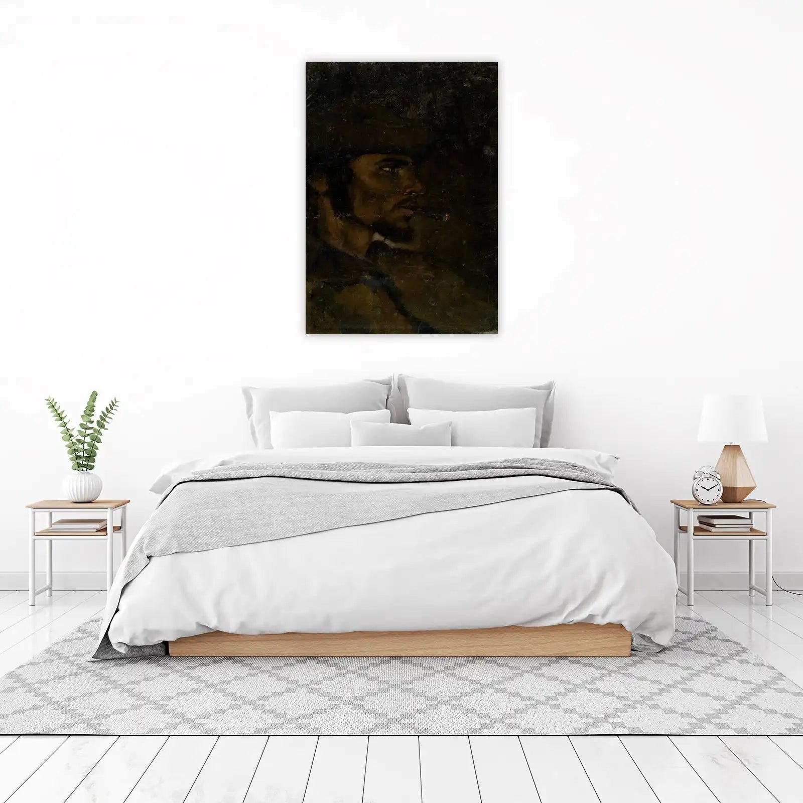 Intense Man Smoking Portrait Wall Art