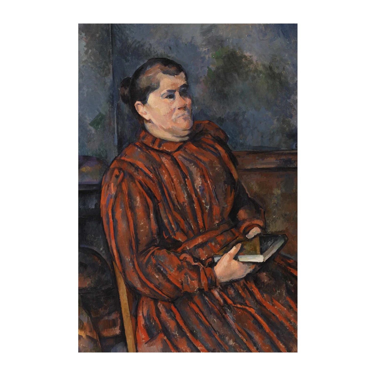 Woman in Red Dress Holding Book Wall Art