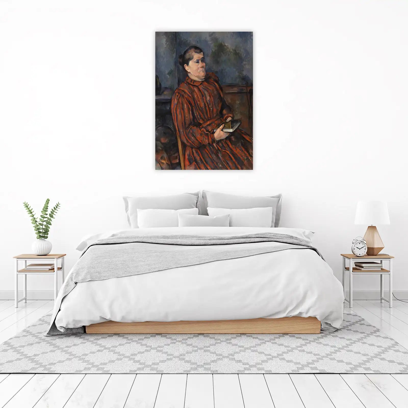 Woman in Red Dress Holding Book Wall Art