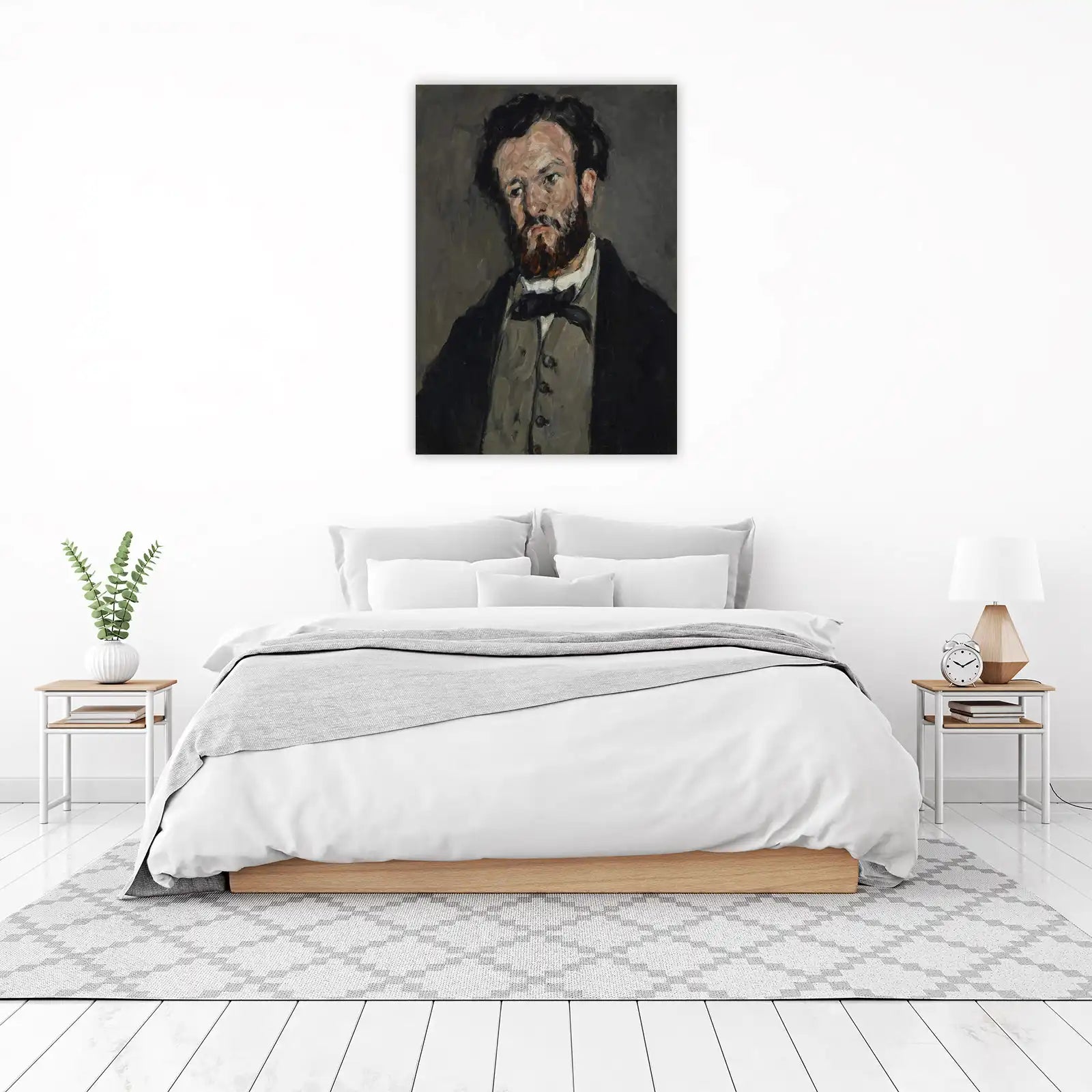 Intense Bearded Man Portrait Oil Painting Wall Art