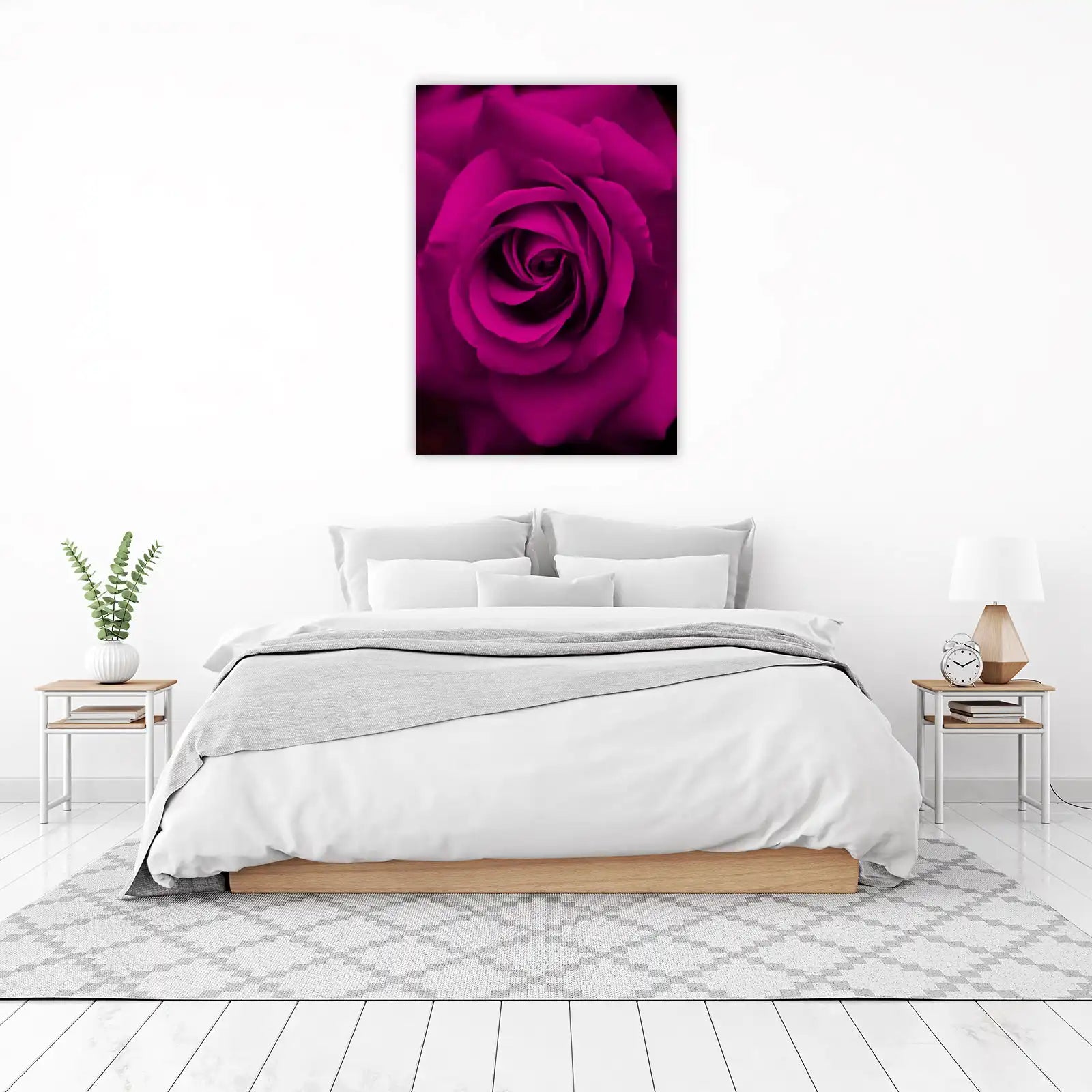 Vibrant Fuchsia Rose Close-Up Wall Art