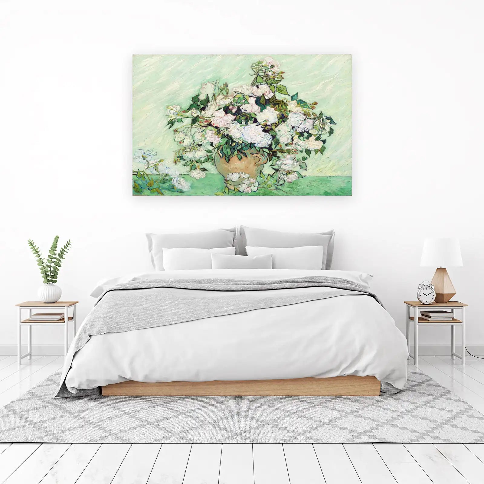 Van Gogh Roses on Green Wall Art