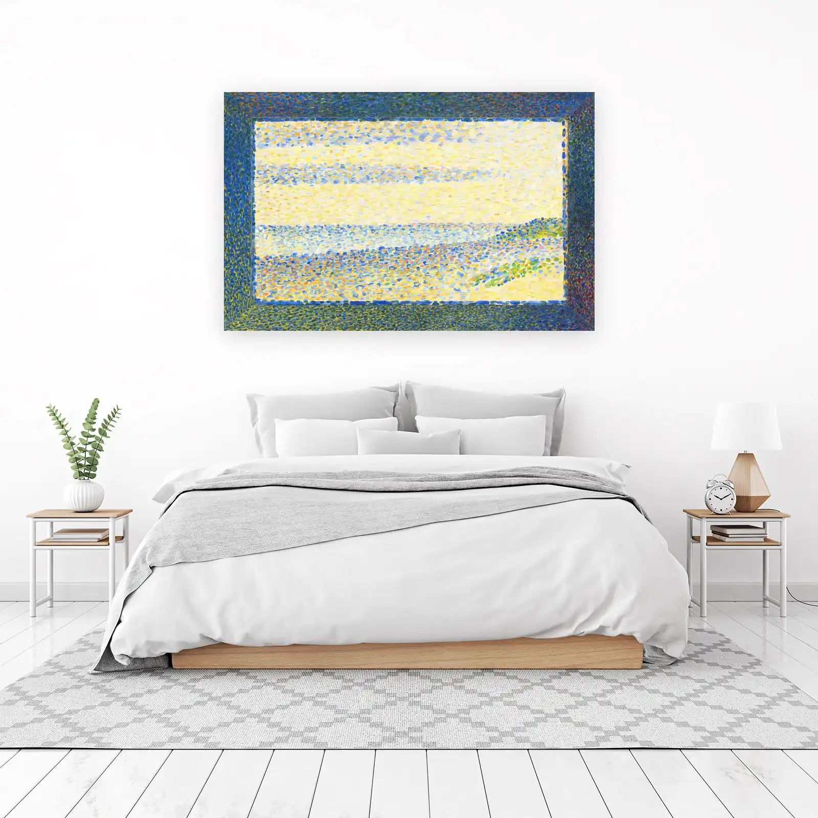 Vibrant Pointillist Seascape Wall Art