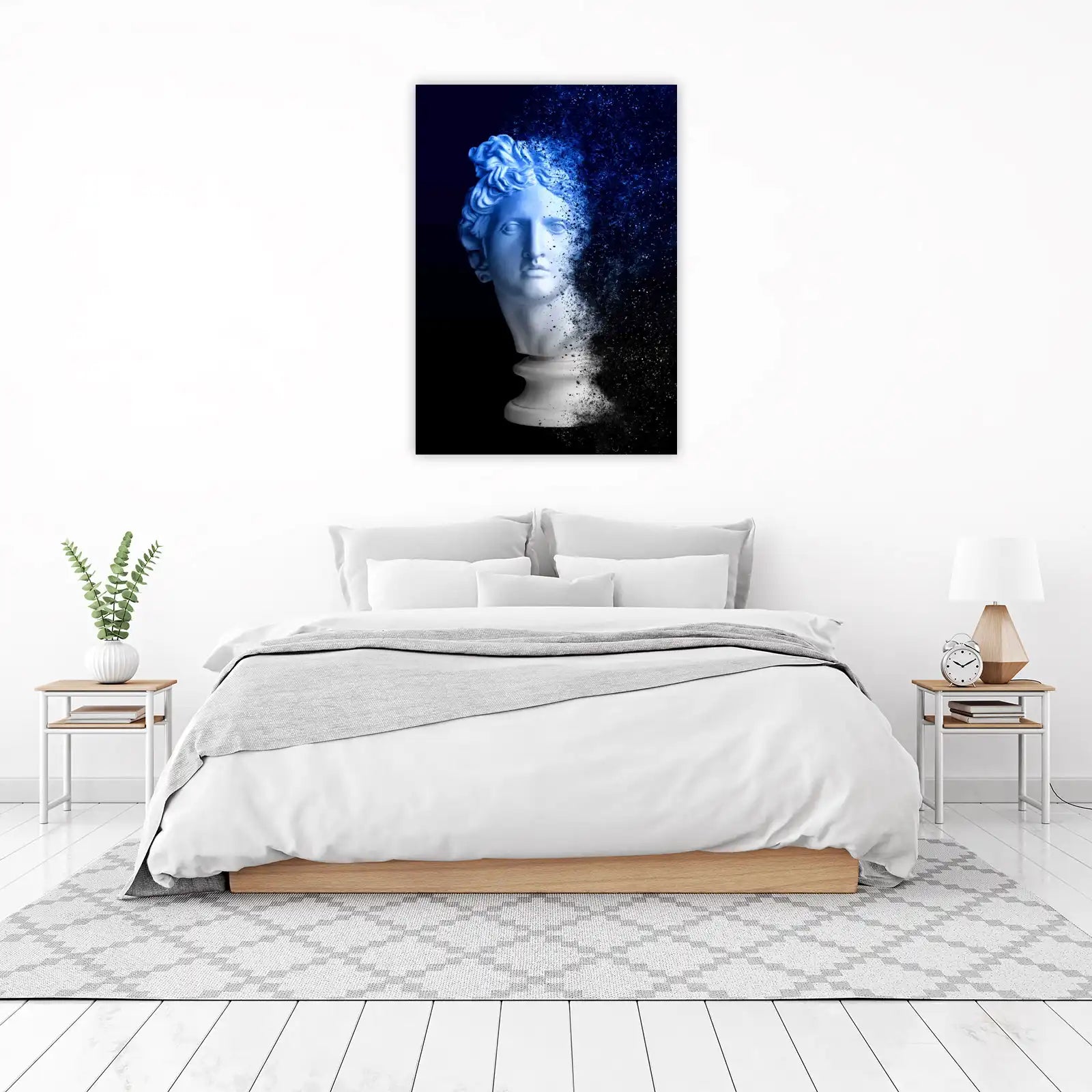 Abstract Blue Sculpture Distressed Wall Art