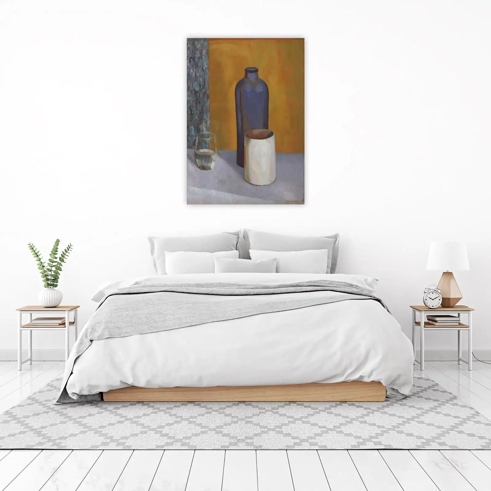 Abstract Still Life Blue Bottle Wall Art