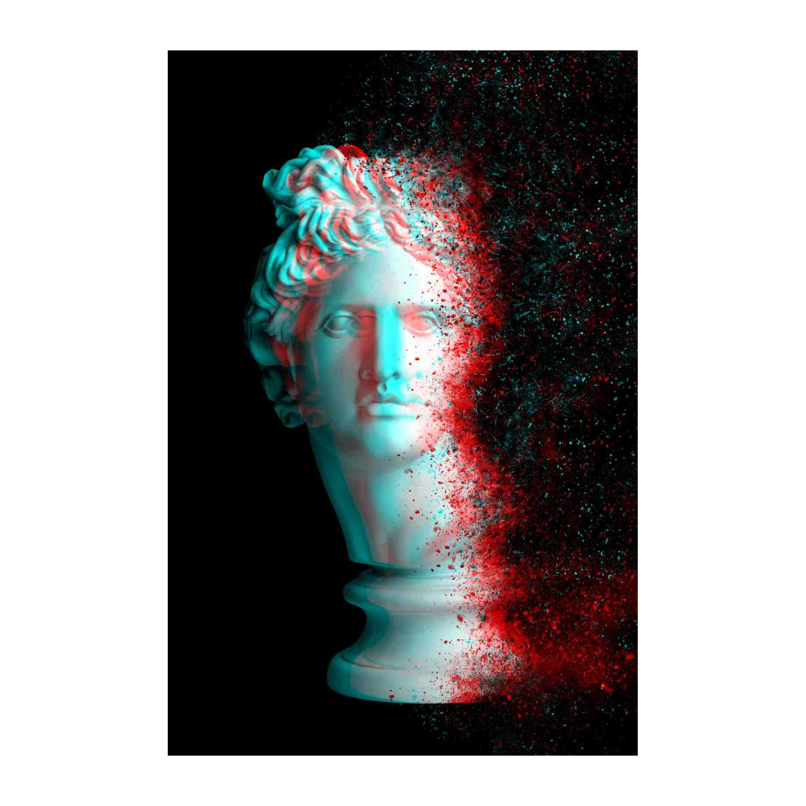 Glitchy Neo-Classical Bust Wall Art