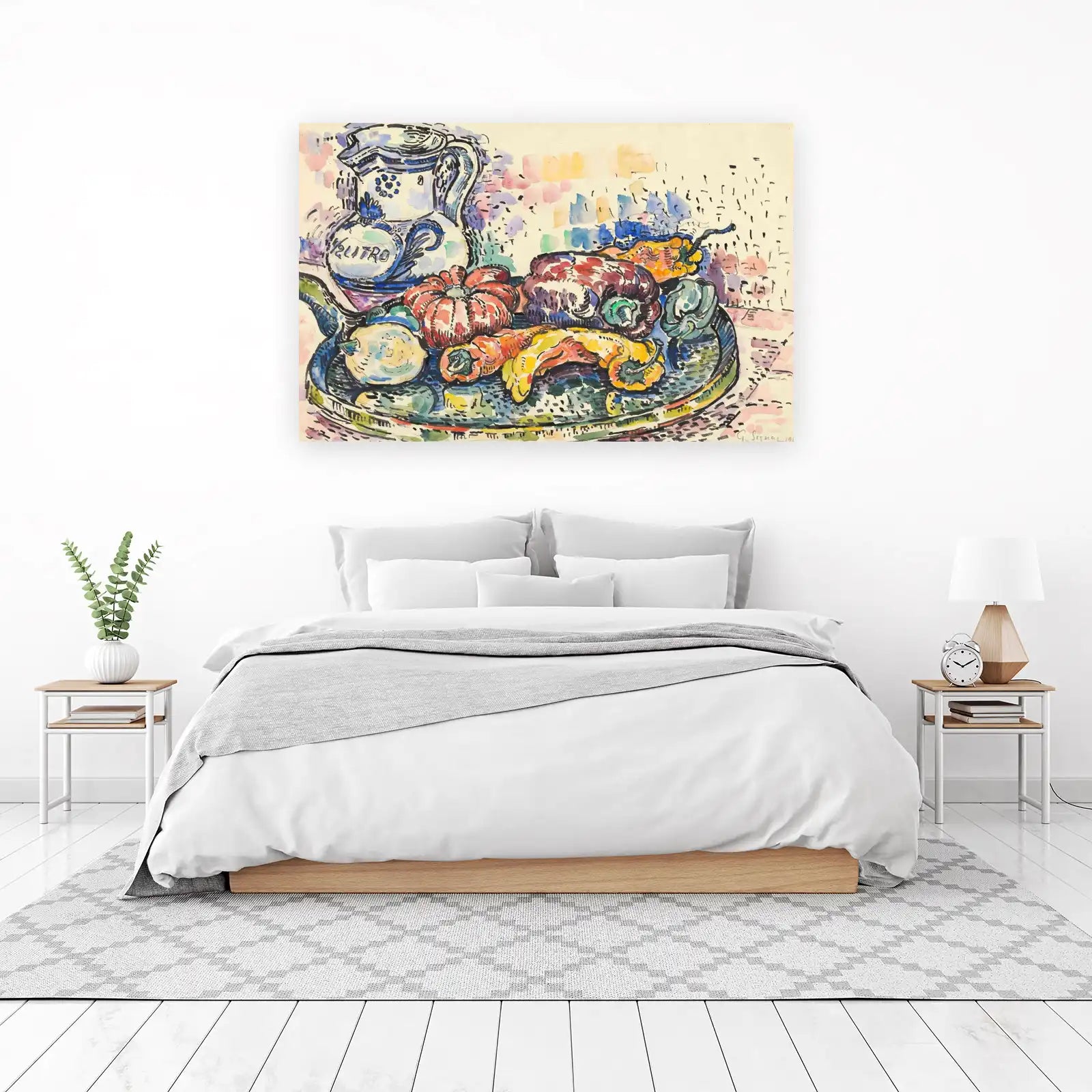 Vibrant Still Life Vegetables Watercolor Wall Art