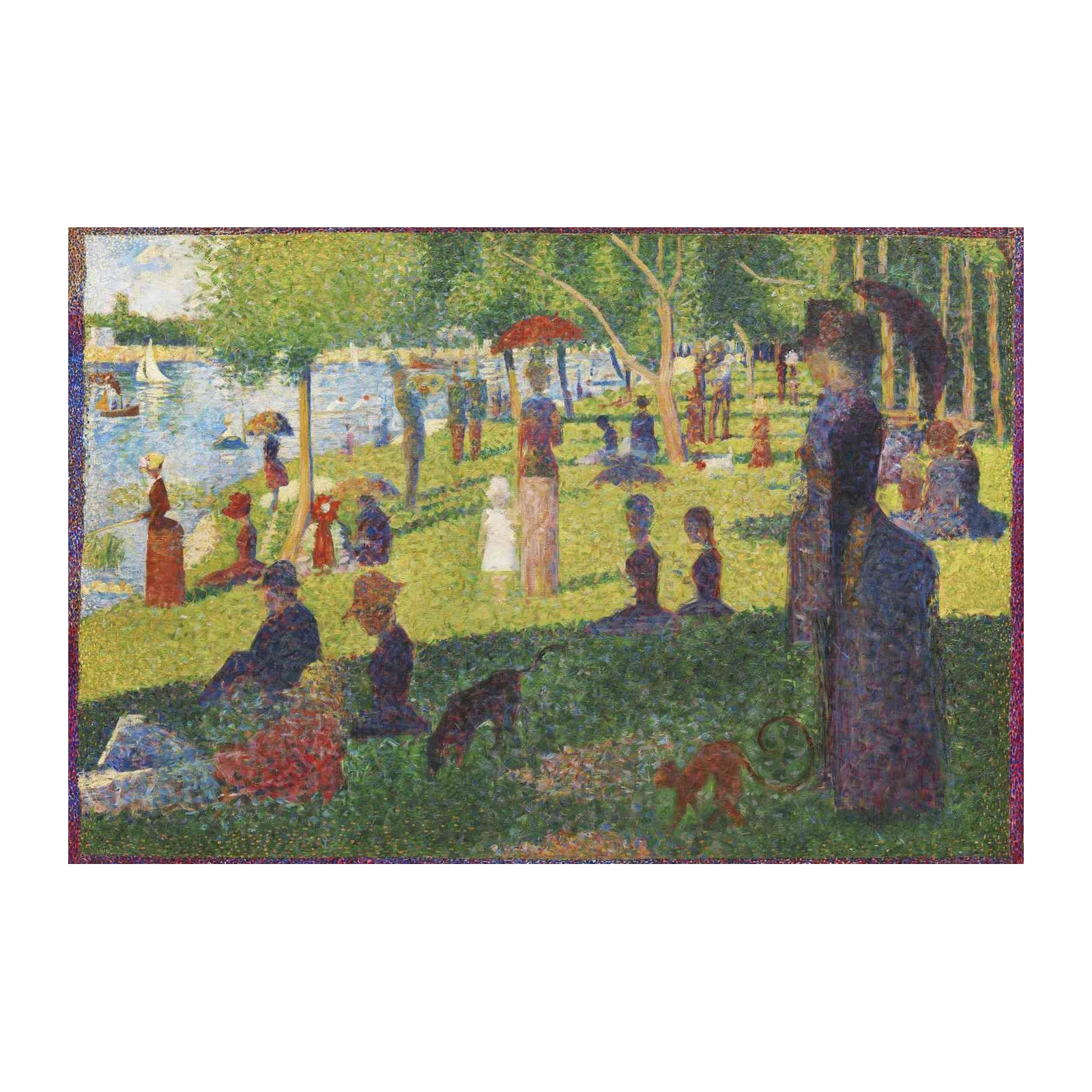 Pointillist Park Scene Wall Art | Impressionist Wall Art