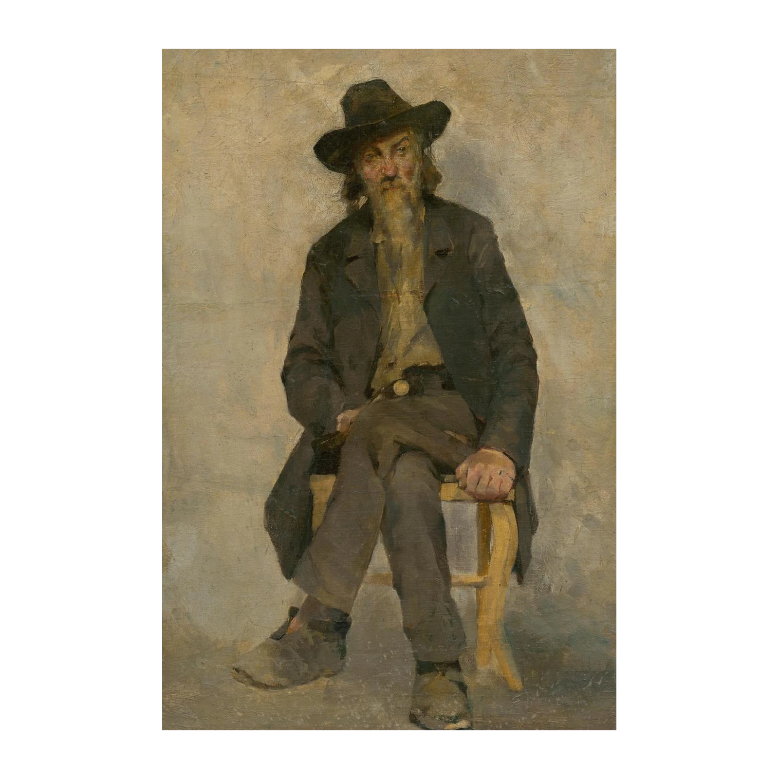 Rustic Man Portrait Vintage Wall Art